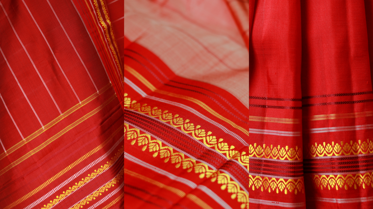 Sivappu - Handwoven Mulberry Silk