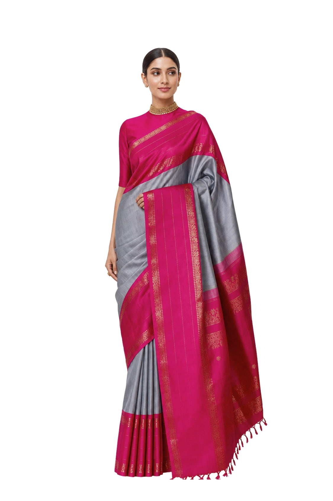 Parvai Kanchipuram Korvai Silk Sari : Kalika