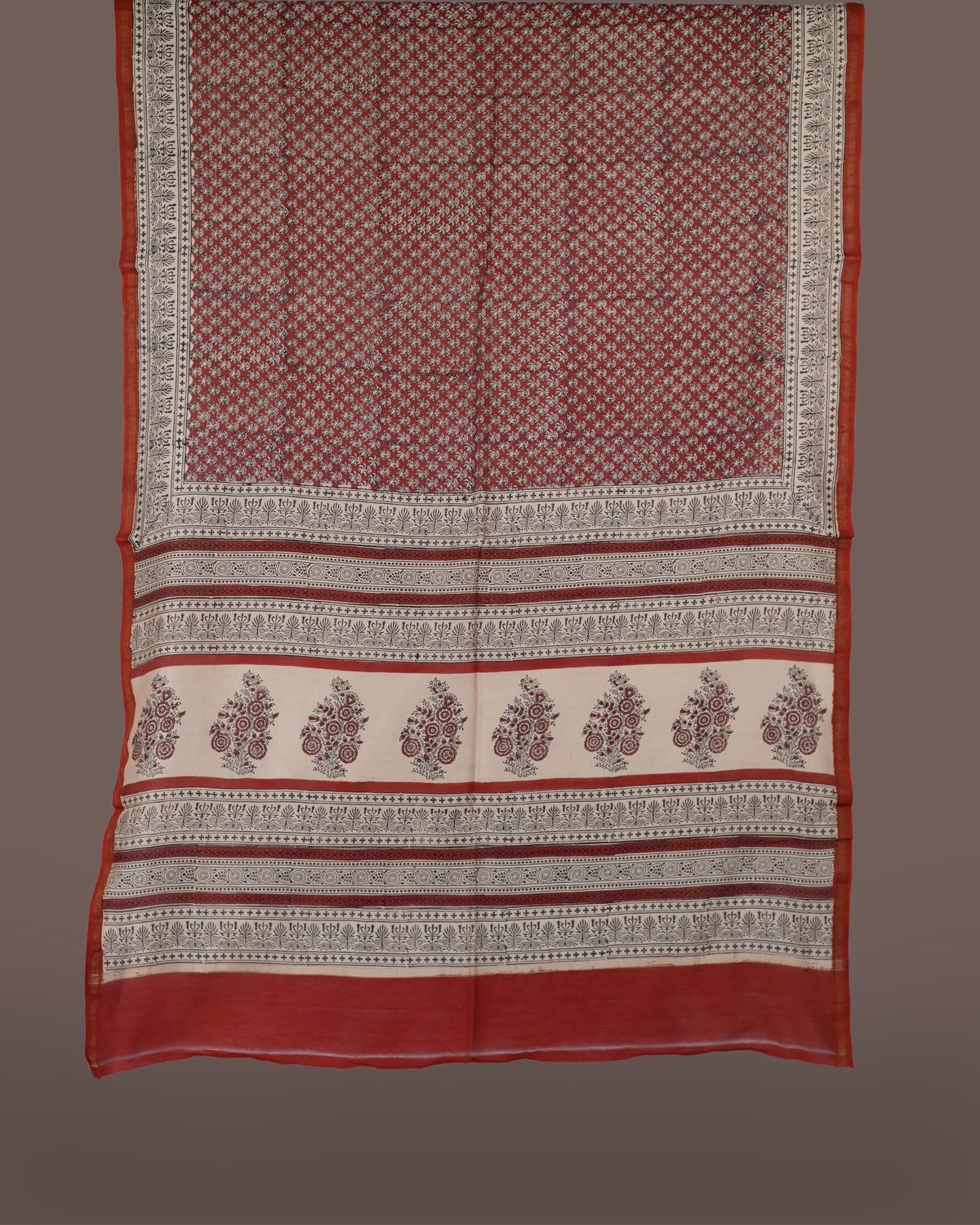 Parvai Bagru Silk Cotton Sari