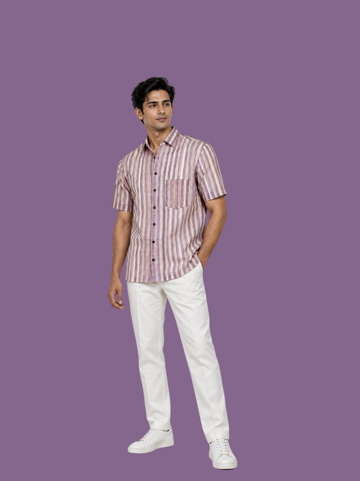 Parvai Printed Cotton Mens Shirt : Bee & Bloom