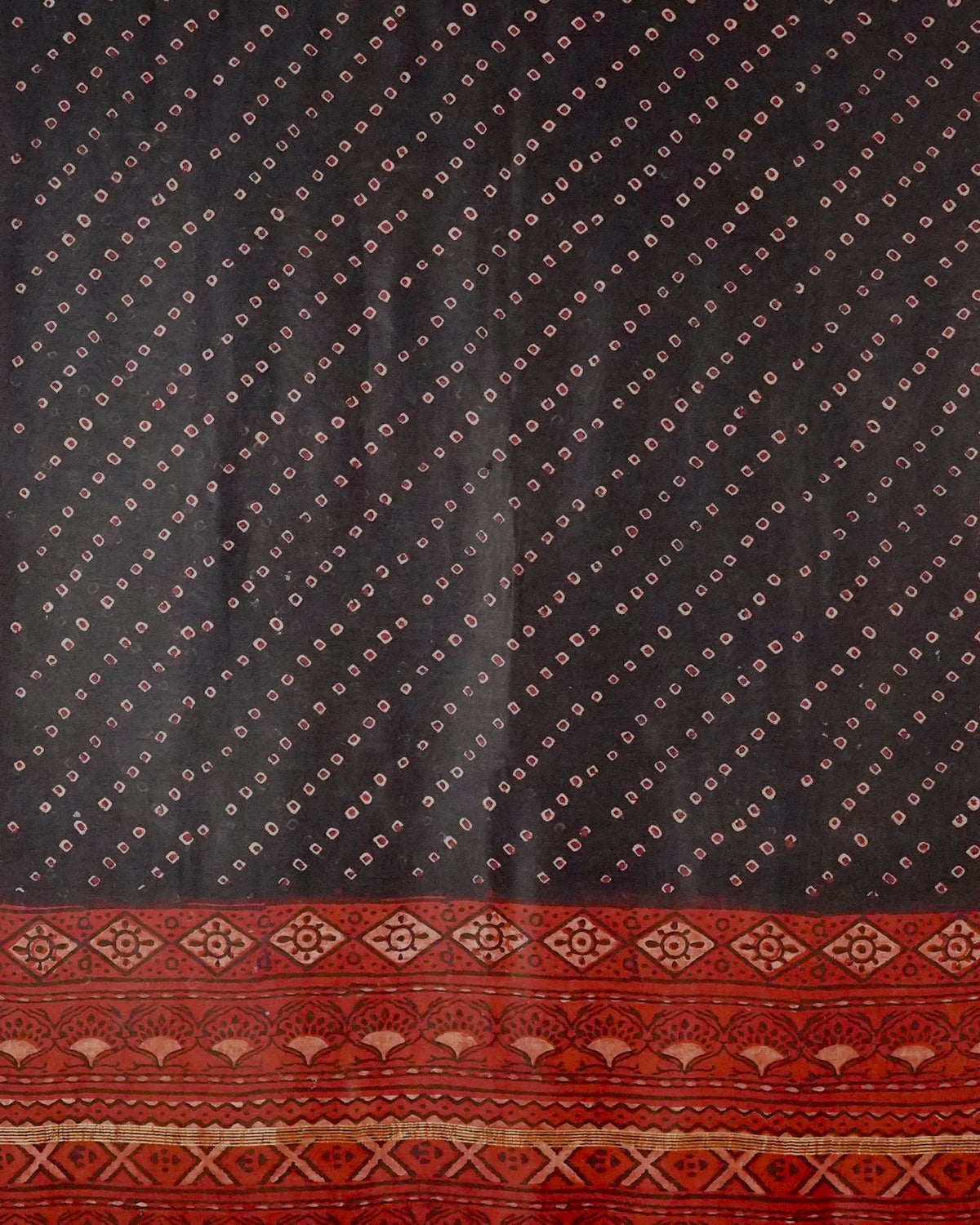 Parvai Classic Bagru Hand Block Printed Silk Cotton Sari