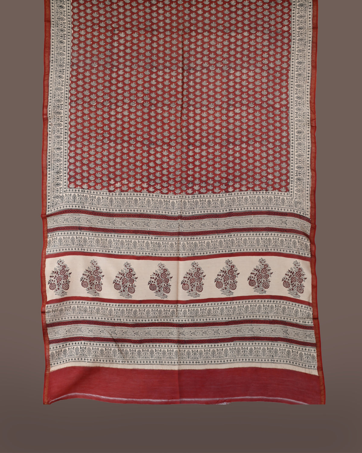 Parvai Bagru Silk Cotton Sari