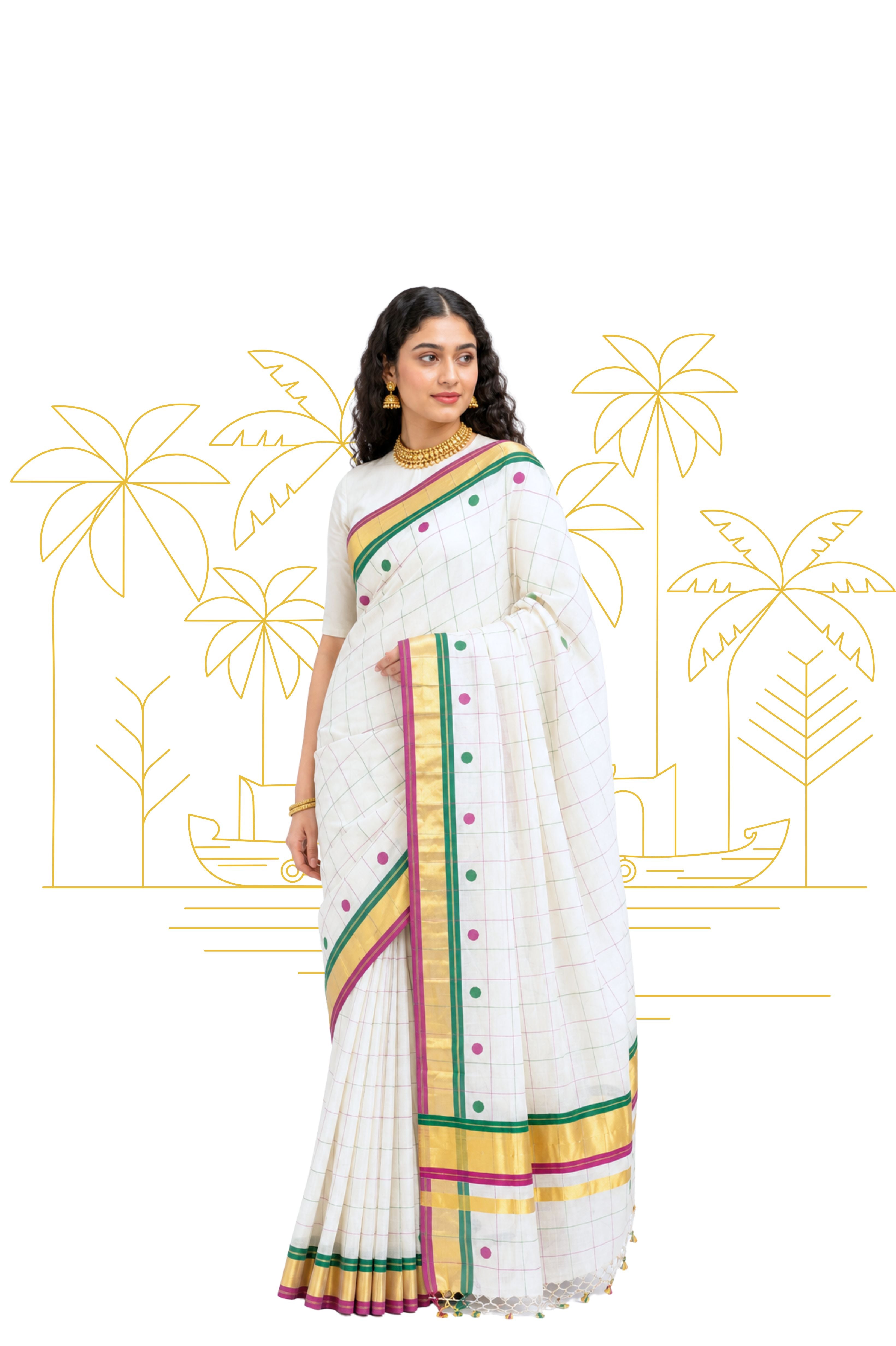 Parvai Kerala Cotton Sari : Aswathi