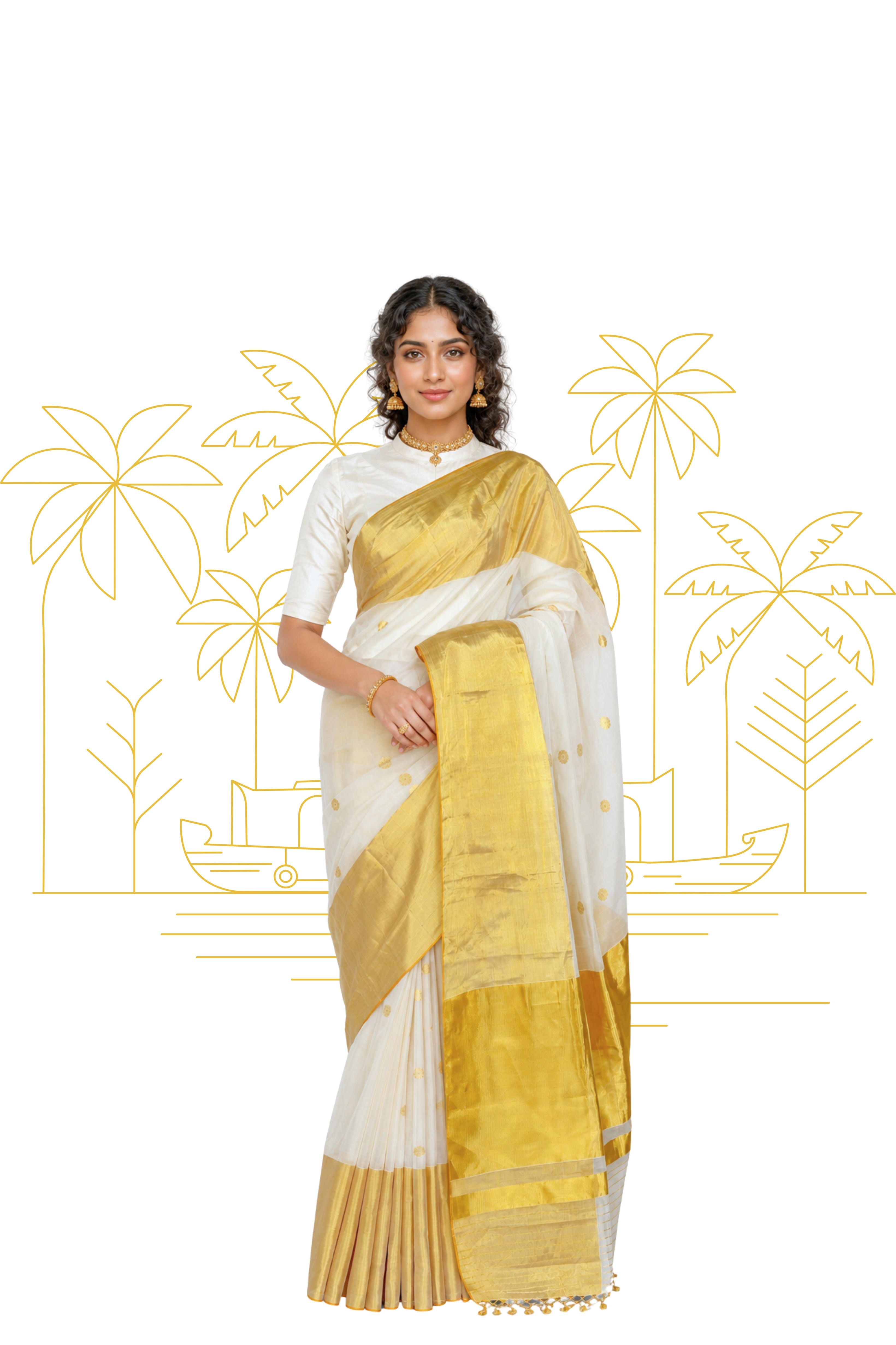 Parvai Kerala Cotton Sari : Aswathi