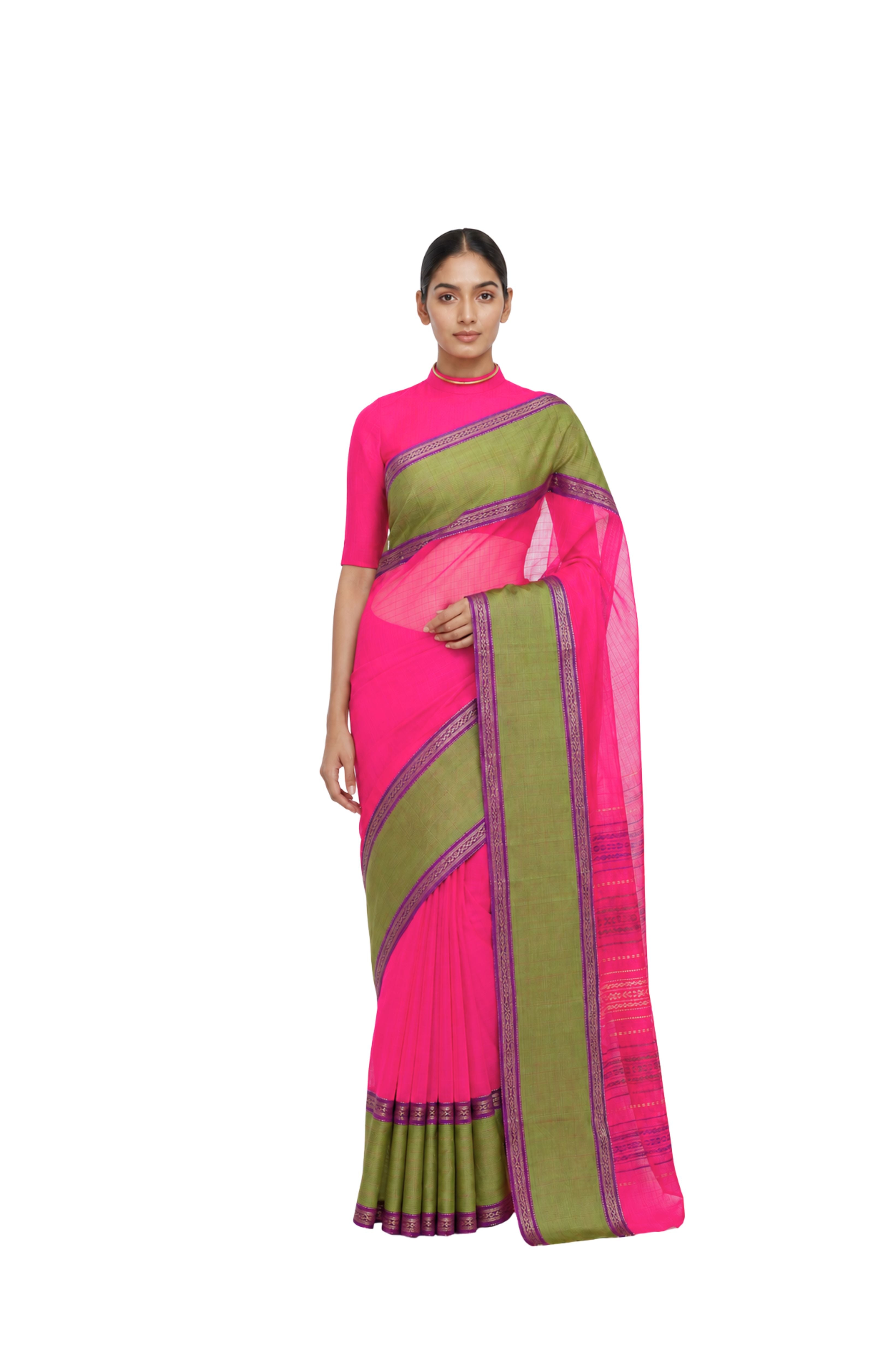 Parvai Silk Cotton Sari : Rajeshwari