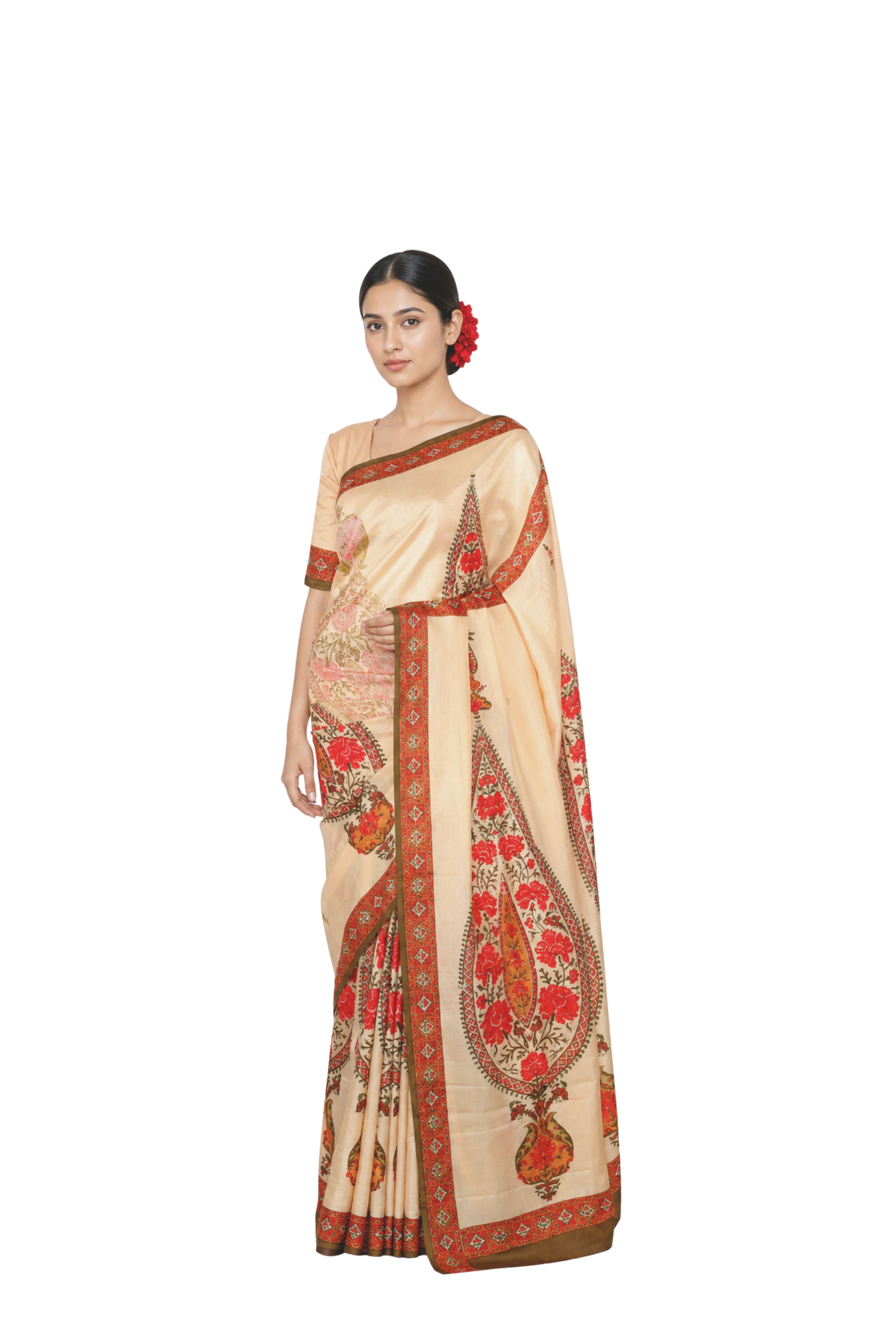 Parvai Printed Murshidabad Silk Sari : Nazakat