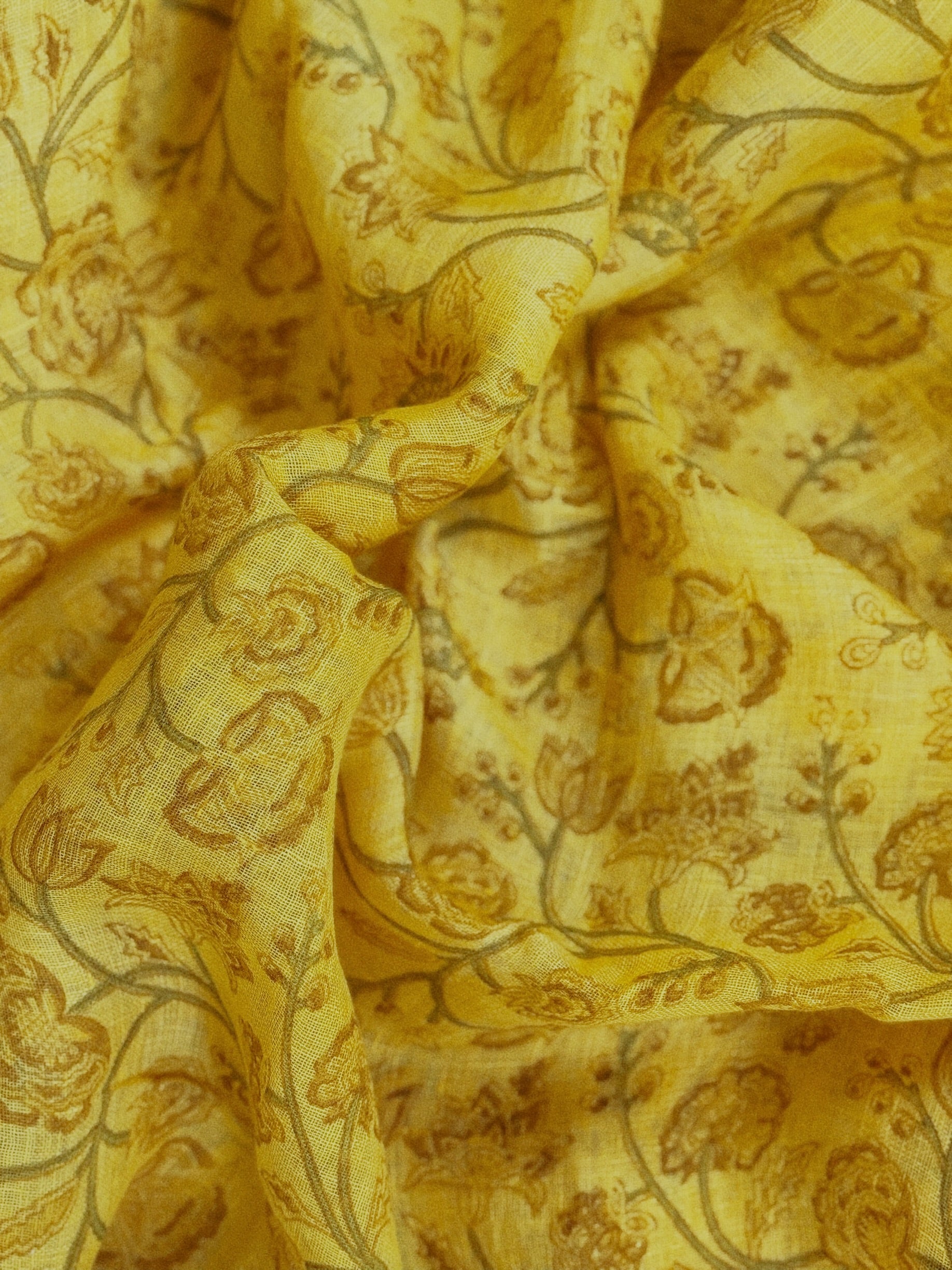 Parvai Block Printed Linen Sari - Raag
