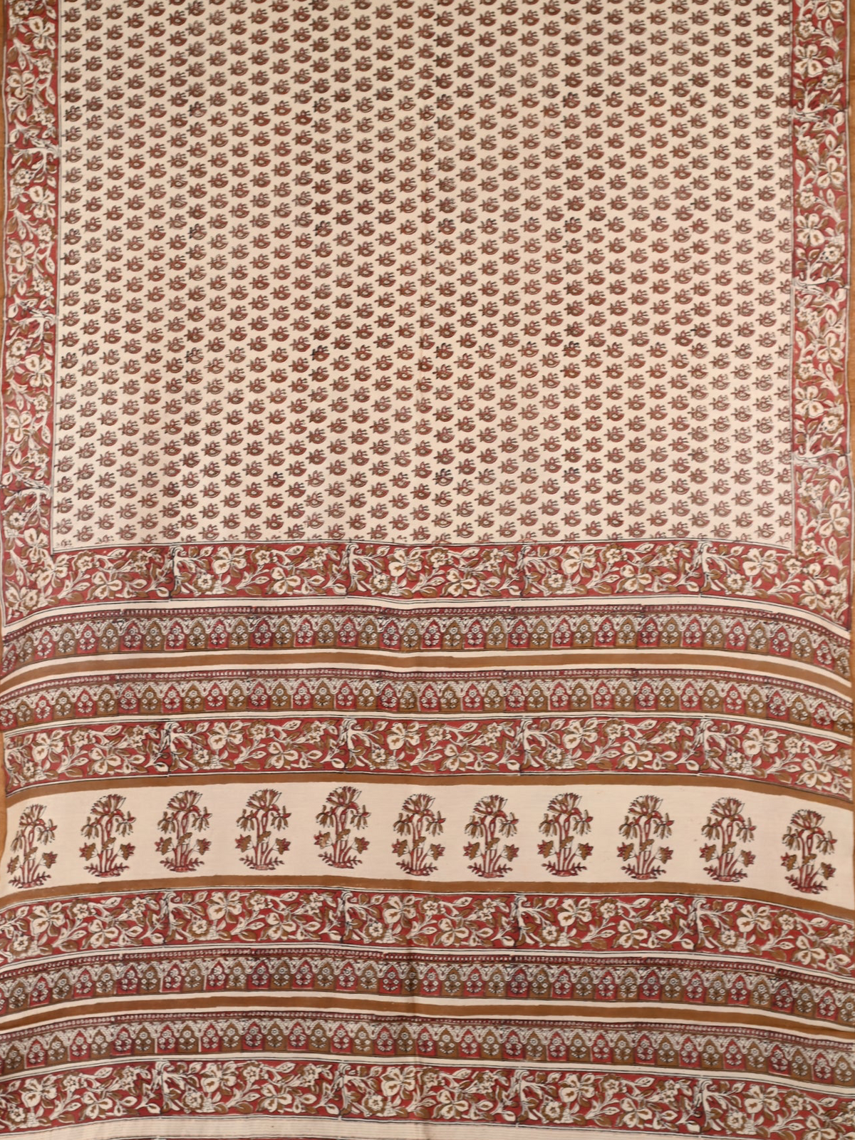 Parvai Heritage Bagru Hand Block Printed Silk Cotton Sari