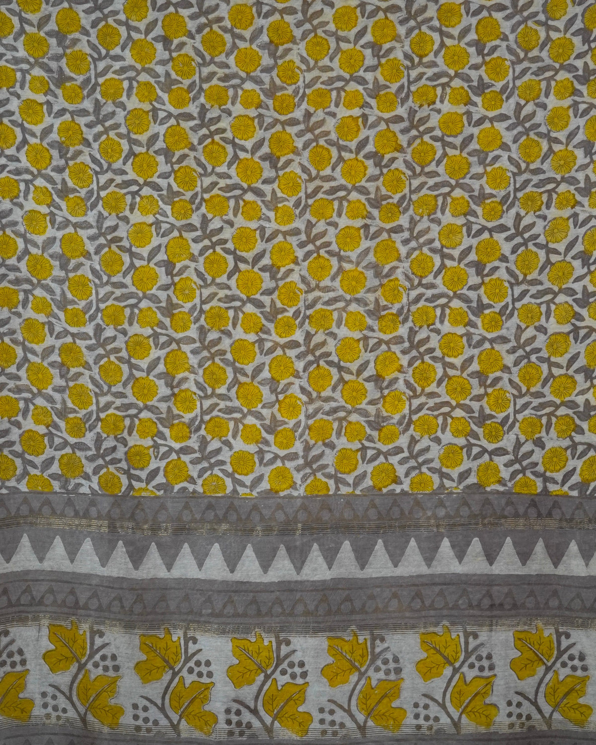 Parvai Classic Bagru Hand Block Printed Silk Cotton Sari