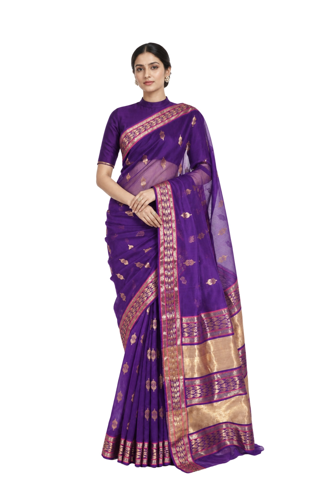 Parvai Silk Cotton Chanderi Sari : Bhadra