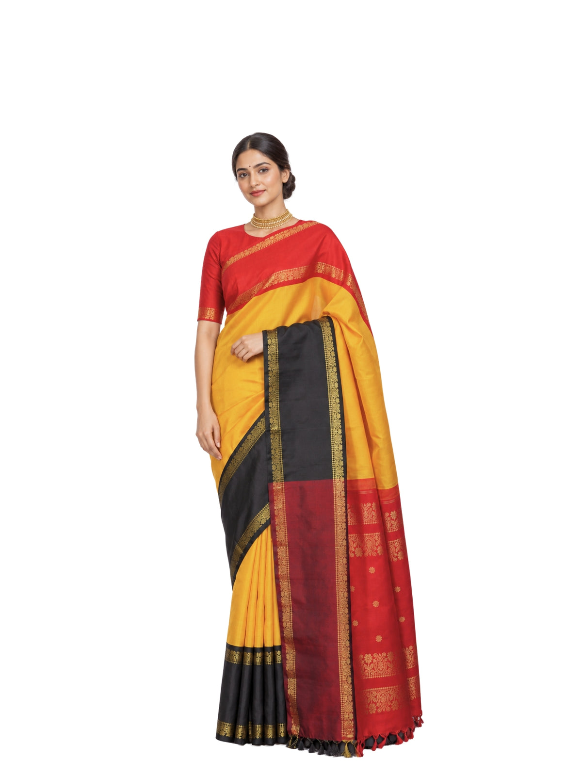 Parvai Kanchipuram Korvai Silk Sari : Kalika