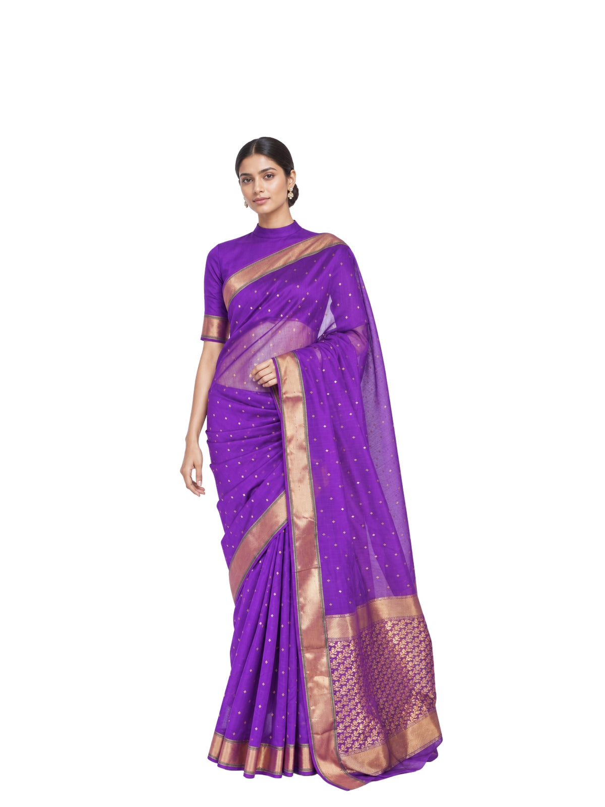 Parvai Silk Cotton Chanderi Sari : Sidra