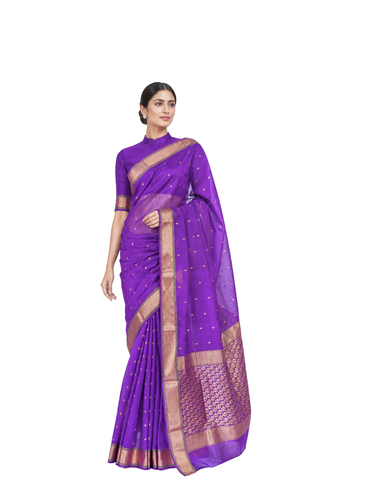 Parvai Silk Cotton Chanderi Sari : Sidra