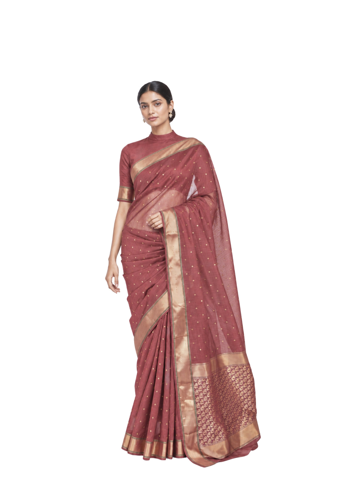 Parvai Silk Cotton Chanderi Sari : Sidra