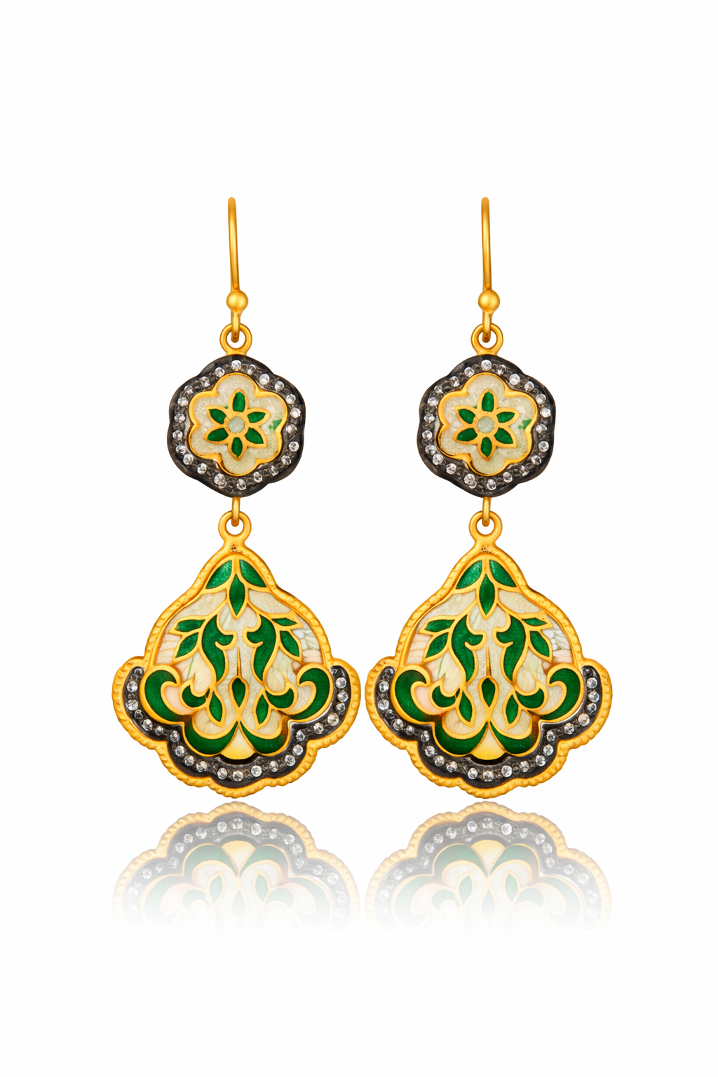Earrings : Verdant Enamel