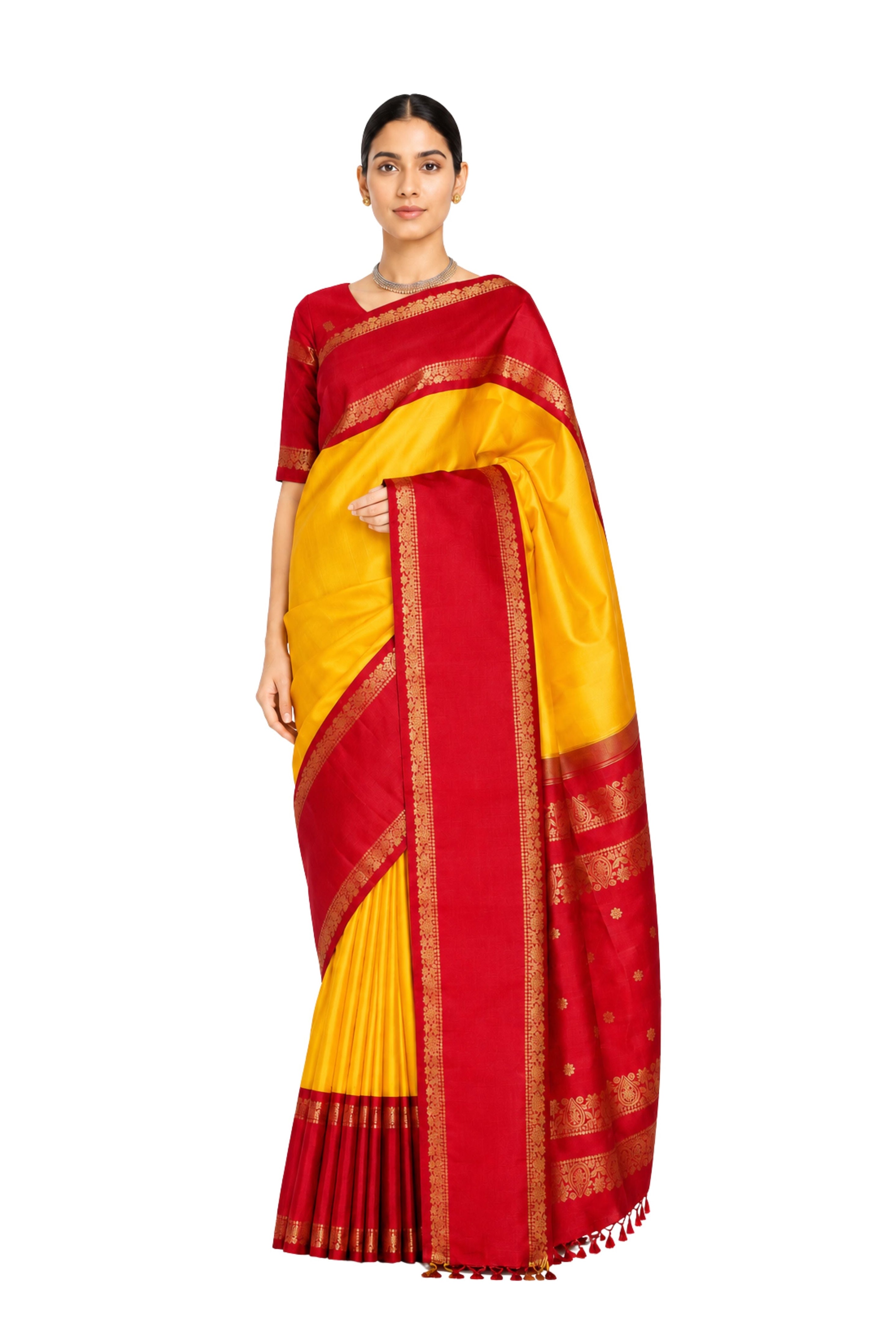 Parvai Kanchipuram Korvai Silk Sari