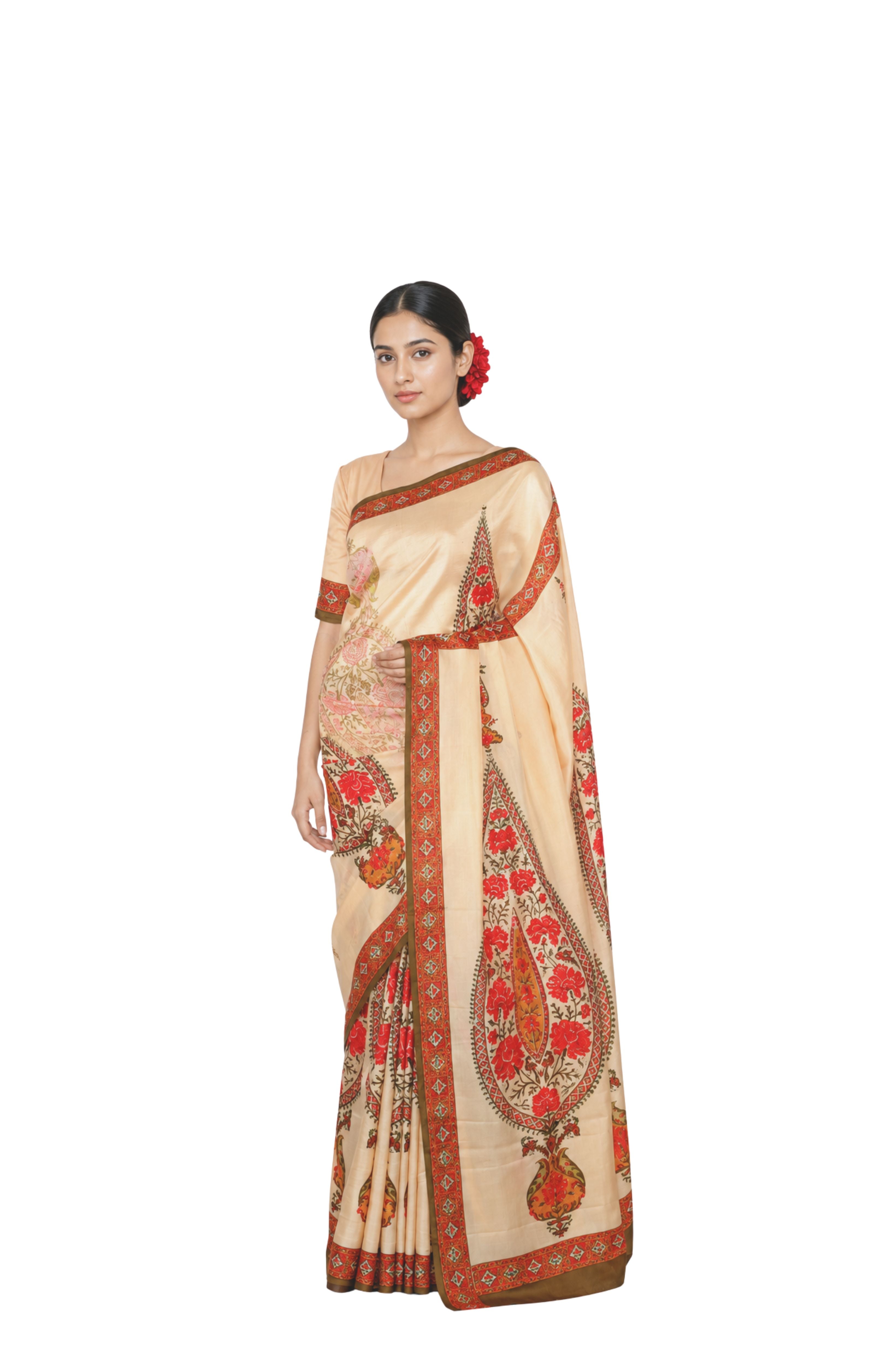 Parvai Printed Murshidabad Silk Sari : Nazakat