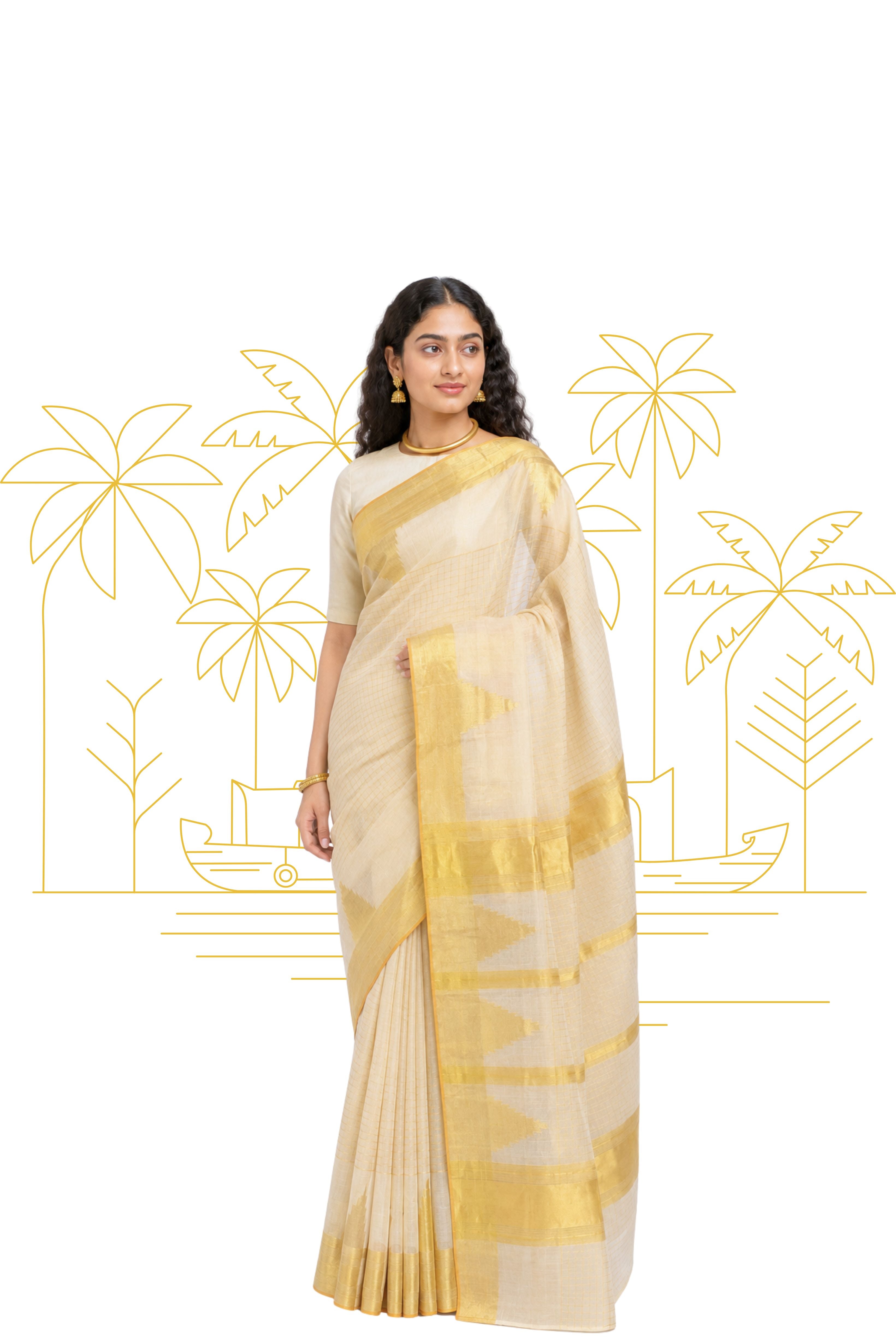 Parvai Kerala Cotton Sari : Aswathi