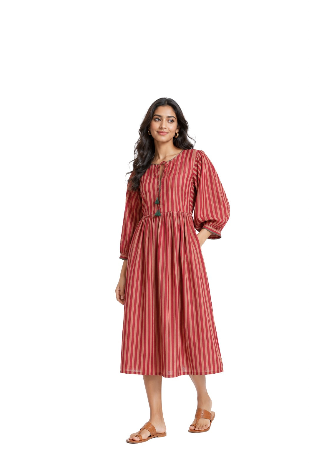 Parvai Block Printed Midi Dress
