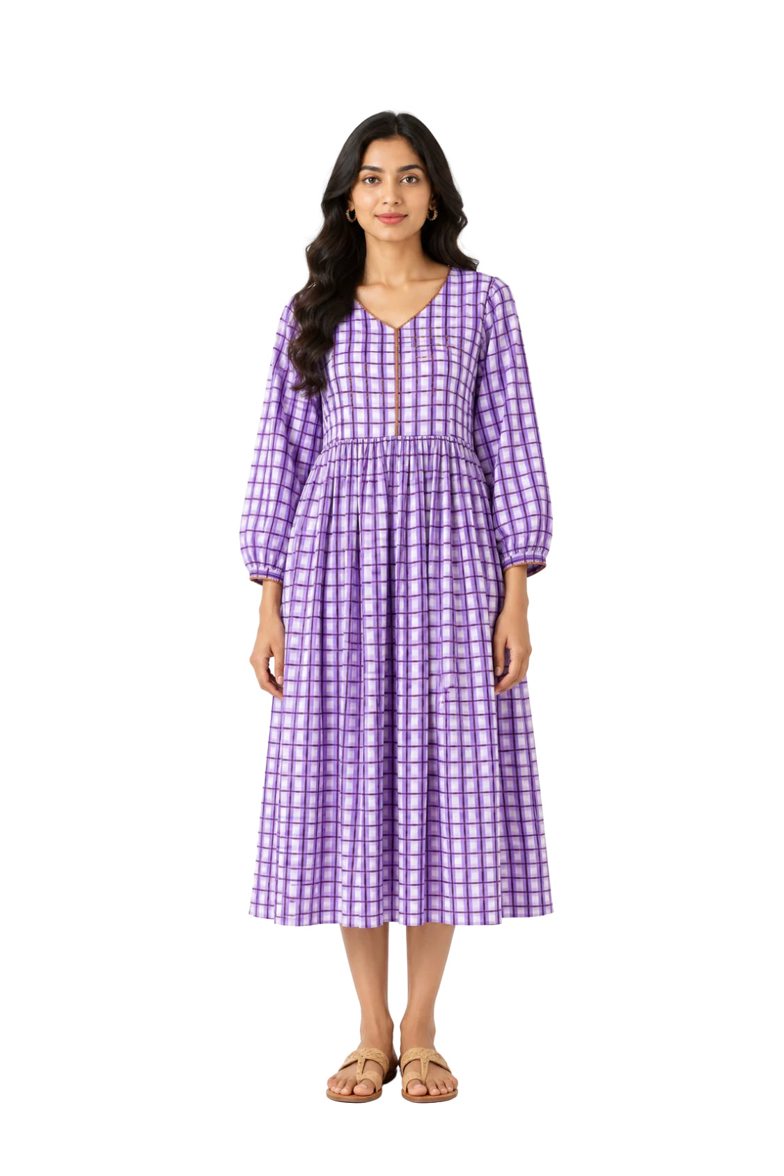 Parvai Block Printed Midi Dress