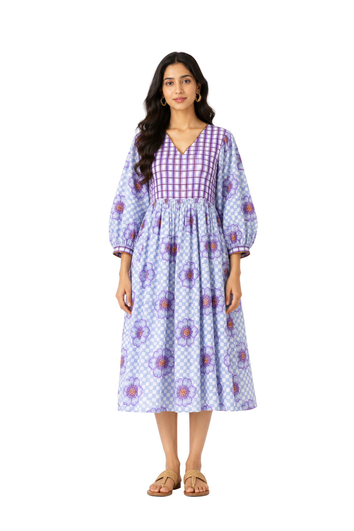 Parvai Block Printed Midi Dress