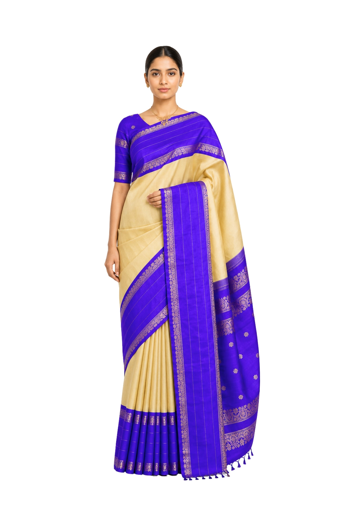 Parvai Kanchipuram Korvai Silk Sari