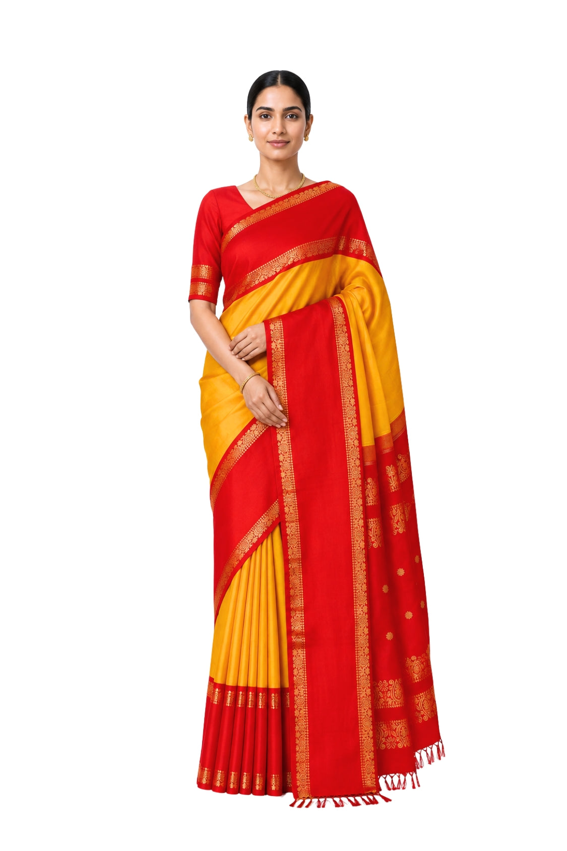 Parvai Kanchipuram Korvai Silk Sari