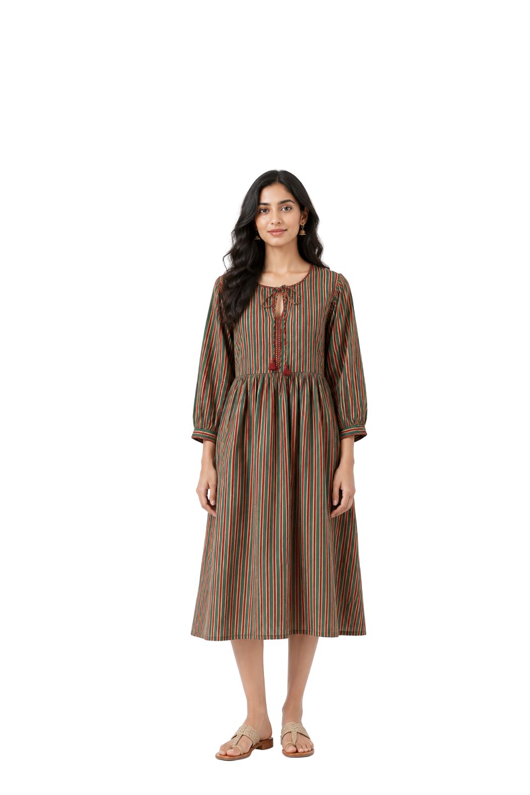 Parvai Block Printed Midi Dress