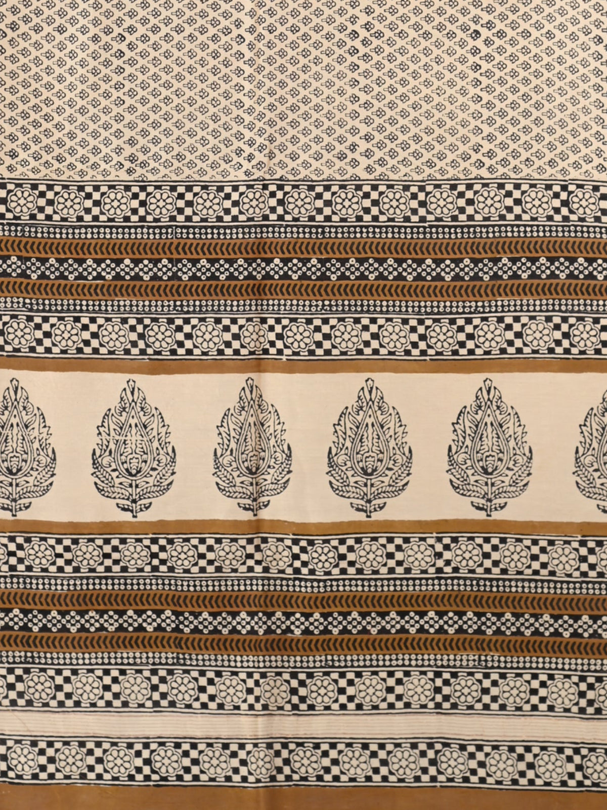Parvai Heritage Bagru Hand Block Printed Silk Cotton Sari