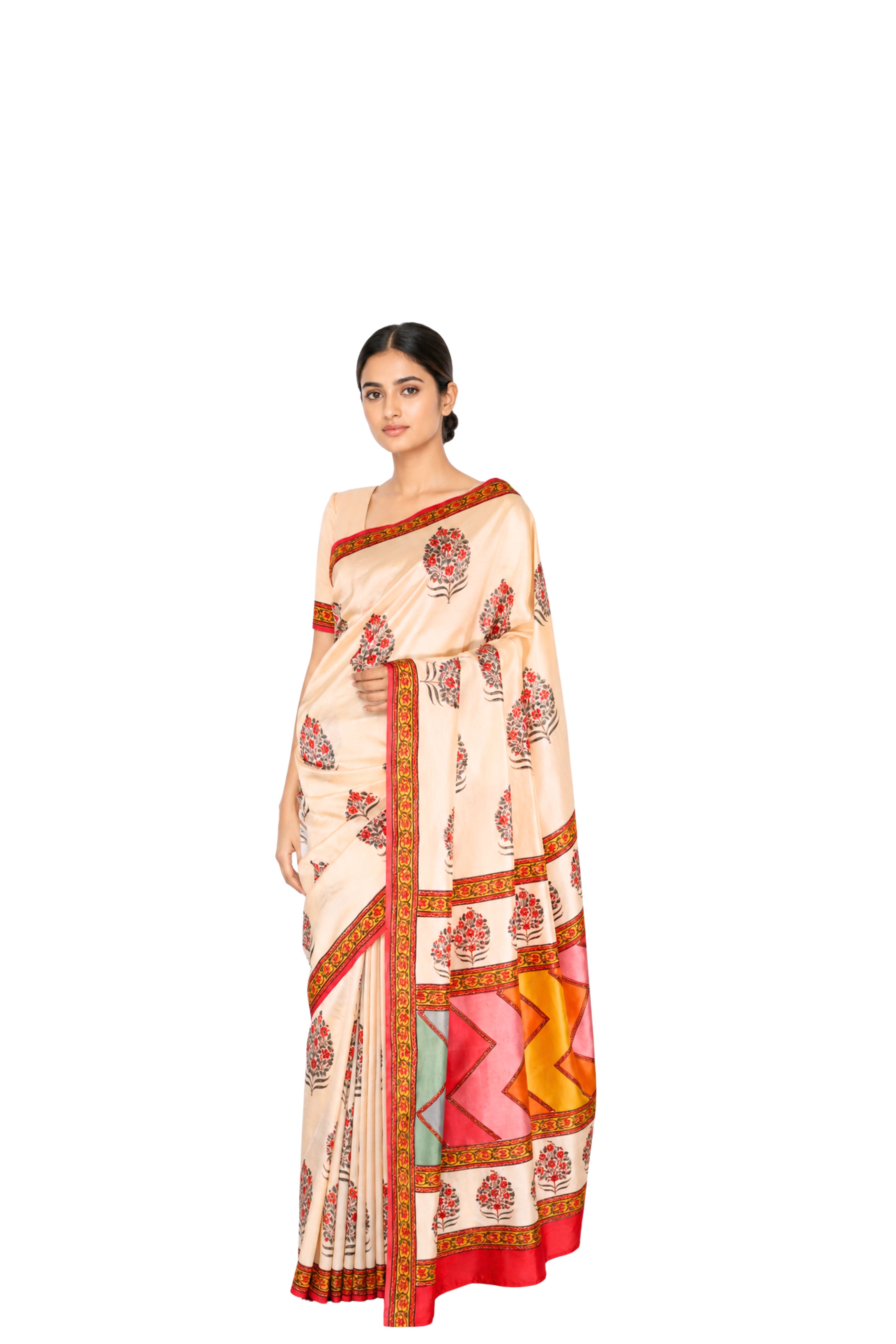 Parvai Printed Murshidabad Silk Sari : Nazakat