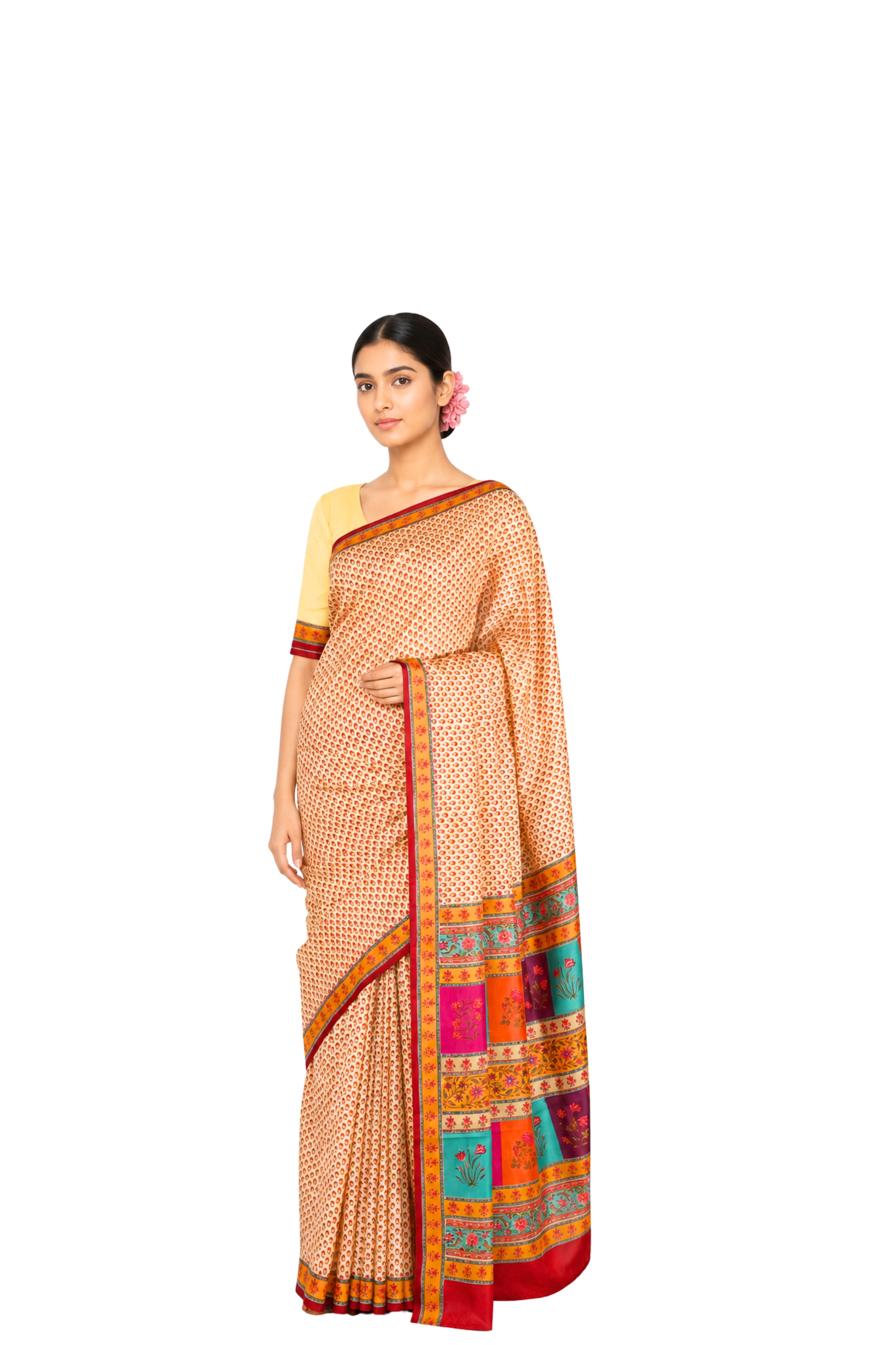 Parvai Printed Murshidabad Silk Sari : Nazakat