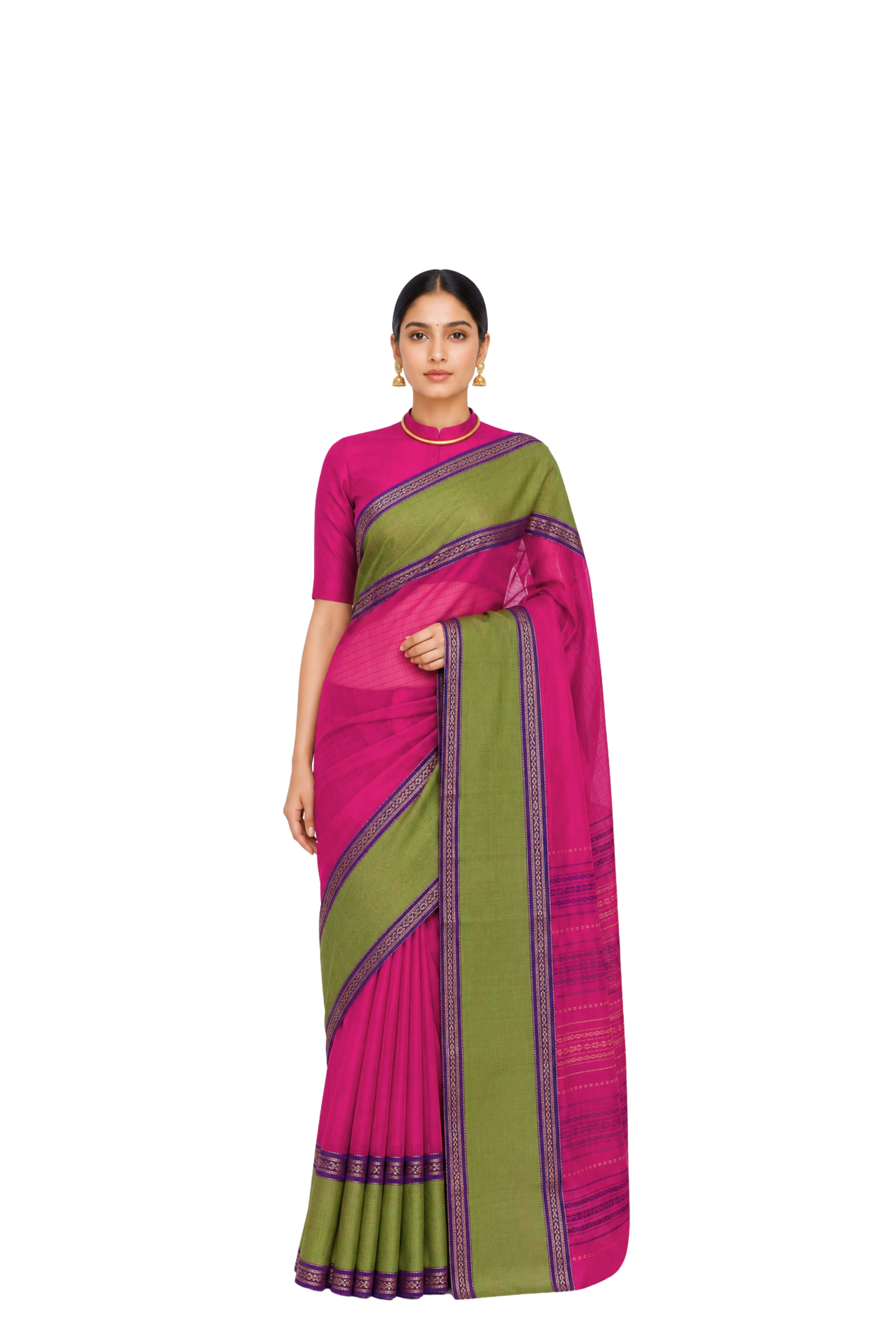Parvai Silk Cotton Sari : Rajeshwari