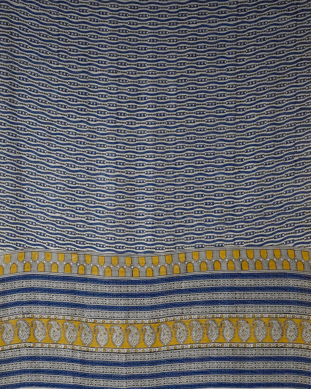 Parvai Classic Bagru Hand Block Printed Silk Cotton Sari