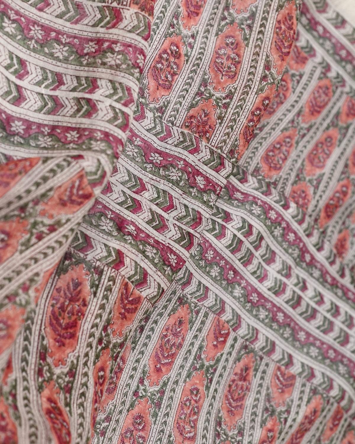 Parvai Block Printed Linen Sari - Raag