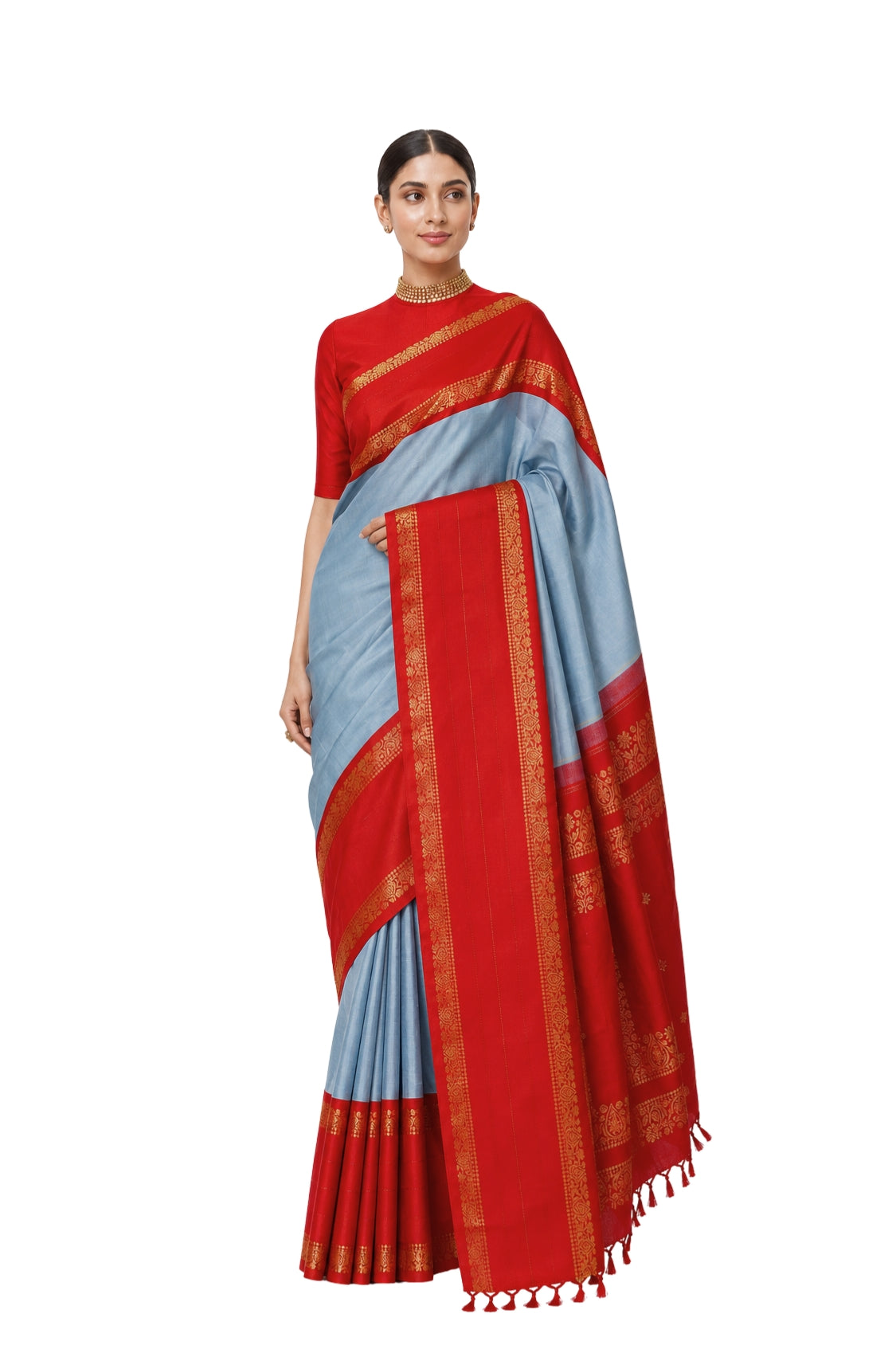Parvai Kanchipuram Korvai Silk Sari : Kalika