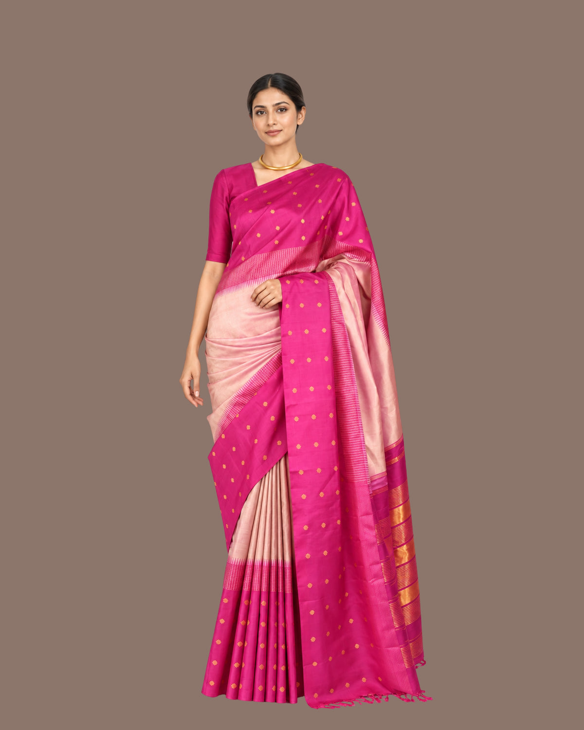 Parvai Kanchipuram Korvai Silk Sari : Shashikala