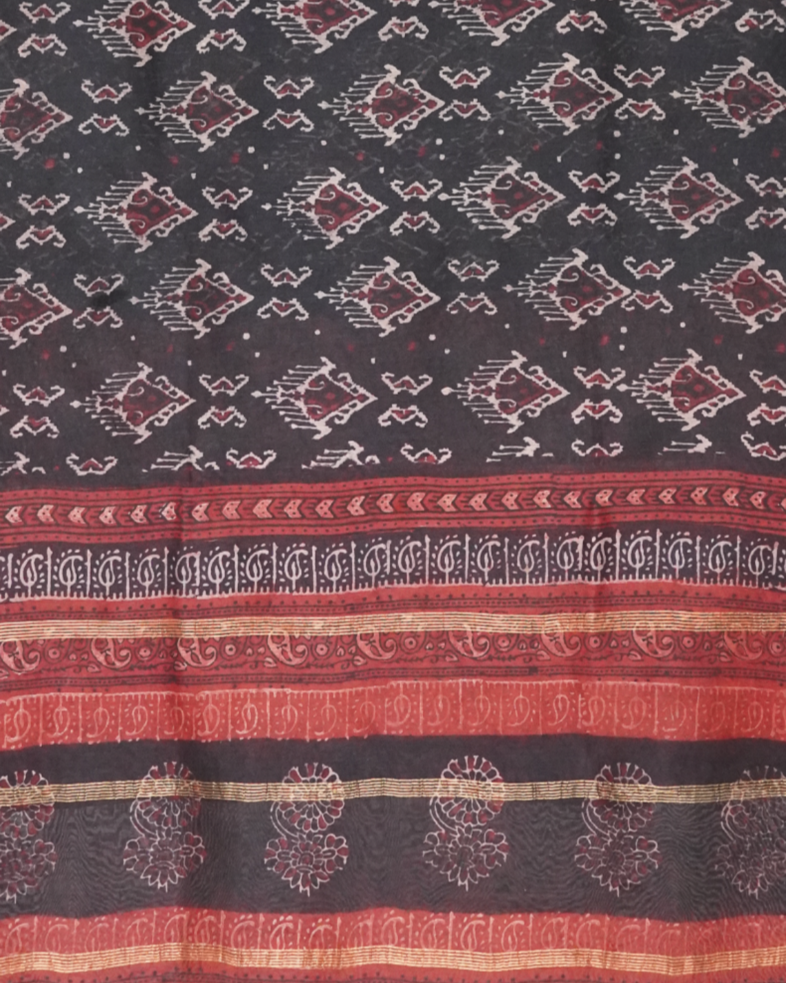 Parvai Classic Bagru Hand Block Printed Silk Cotton Sari