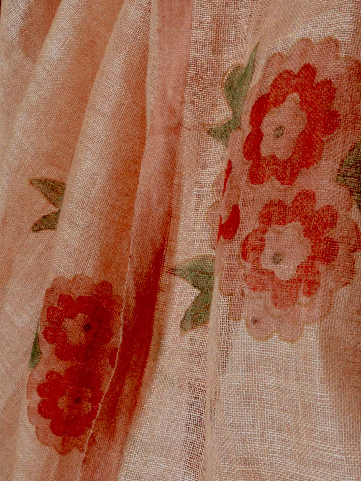 Parvai Block Printed Linen Sari - Raag