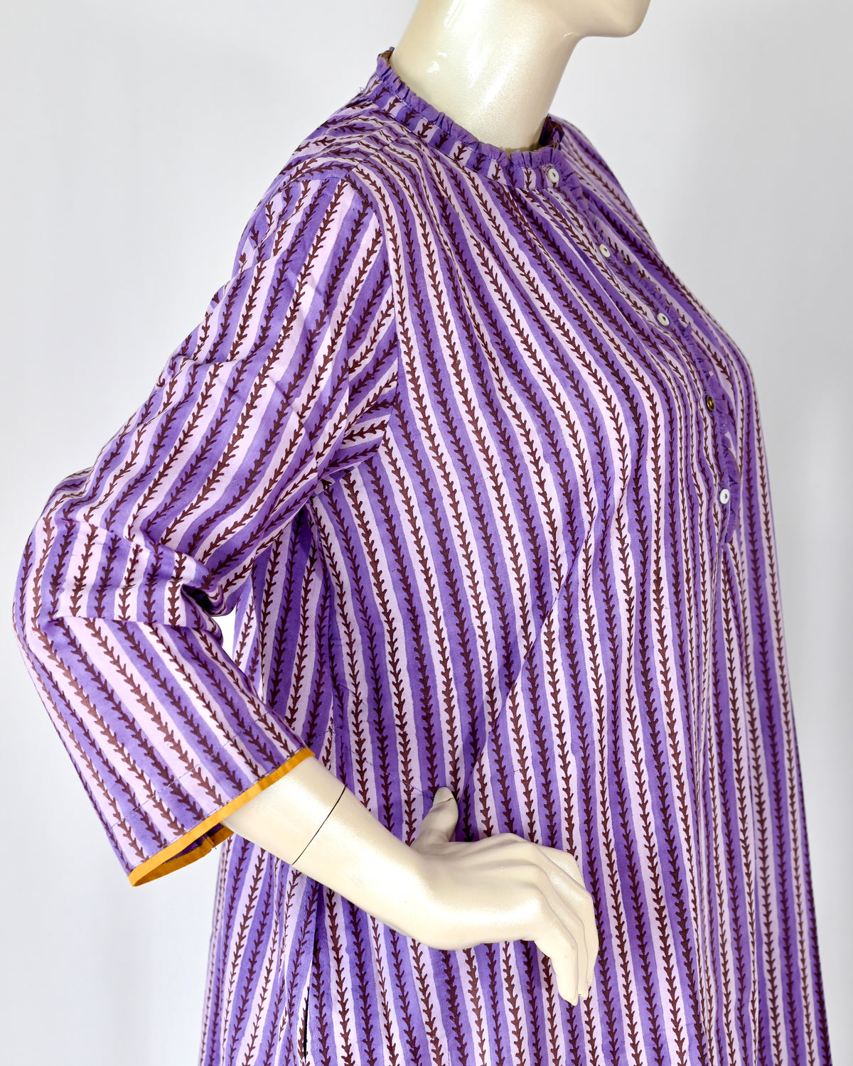 Parvai Block Printed Ruffle Dress : Bee & Bloom