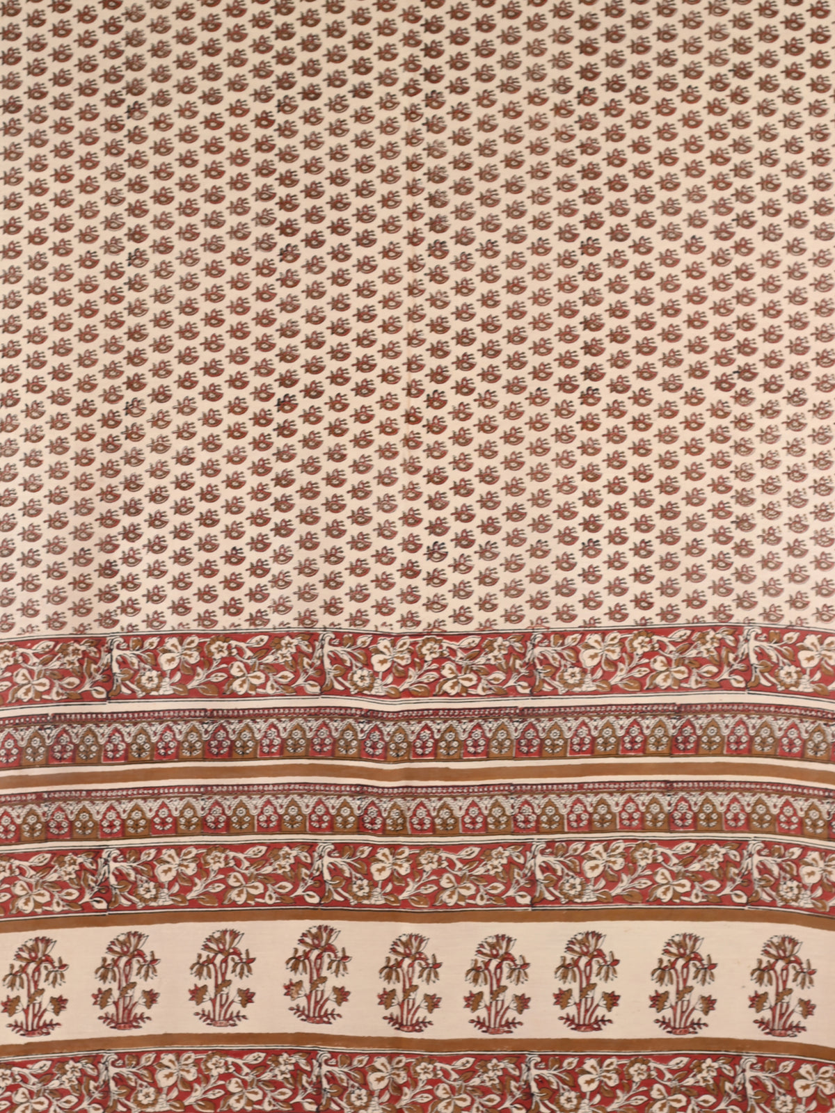 Parvai Heritage Bagru Hand Block Printed Silk Cotton Sari