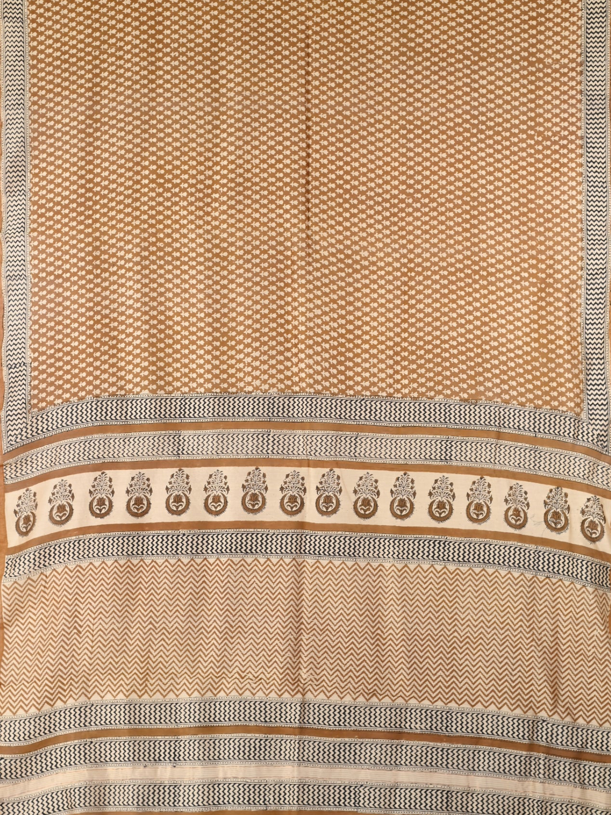 Parvai Heritage Bagru Hand Block Printed Silk Cotton Sari