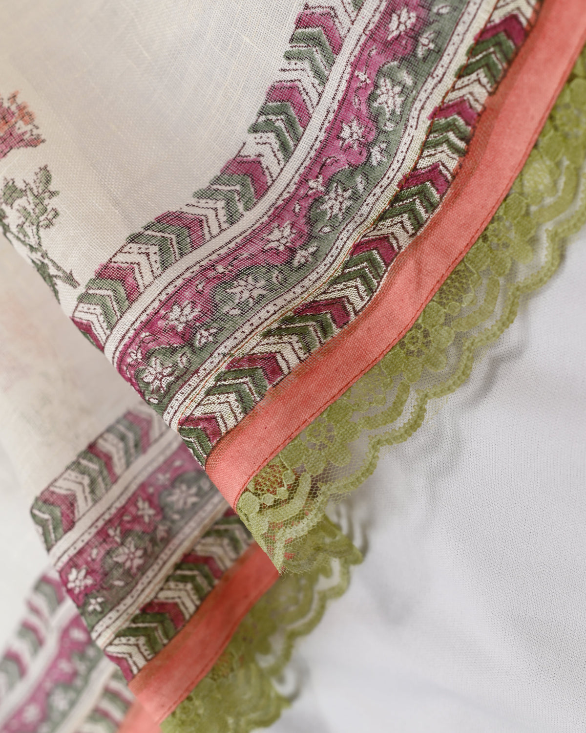 Parvai Block Printed Linen Sari - Raag