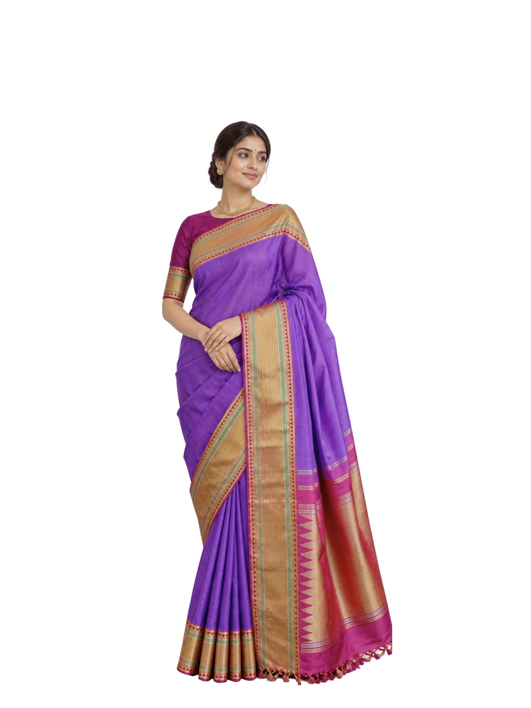 Parvai Kancheepuram Silk Sari : Devasena