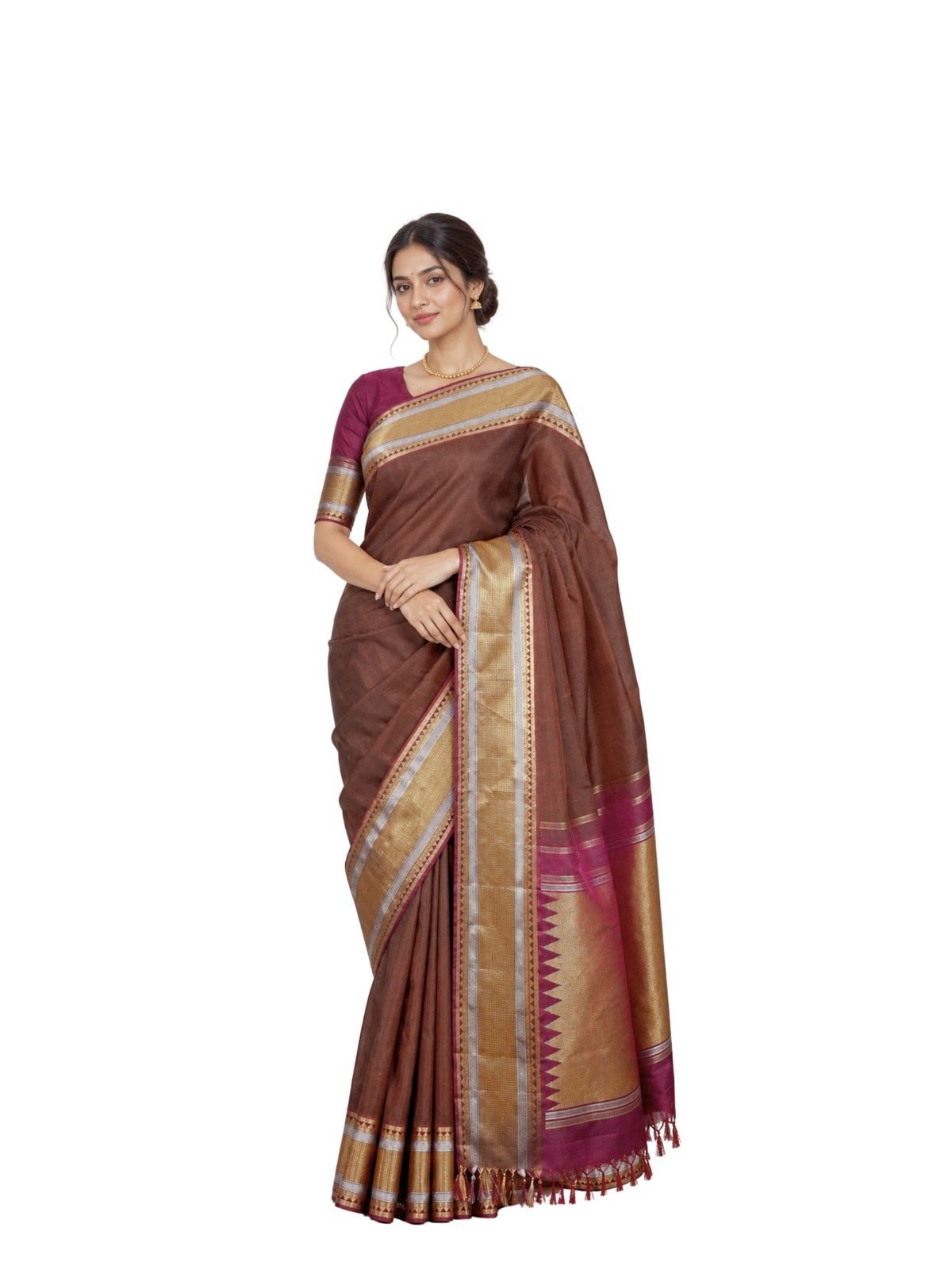 Parvai Kancheepuram Silk Sari : Devasena