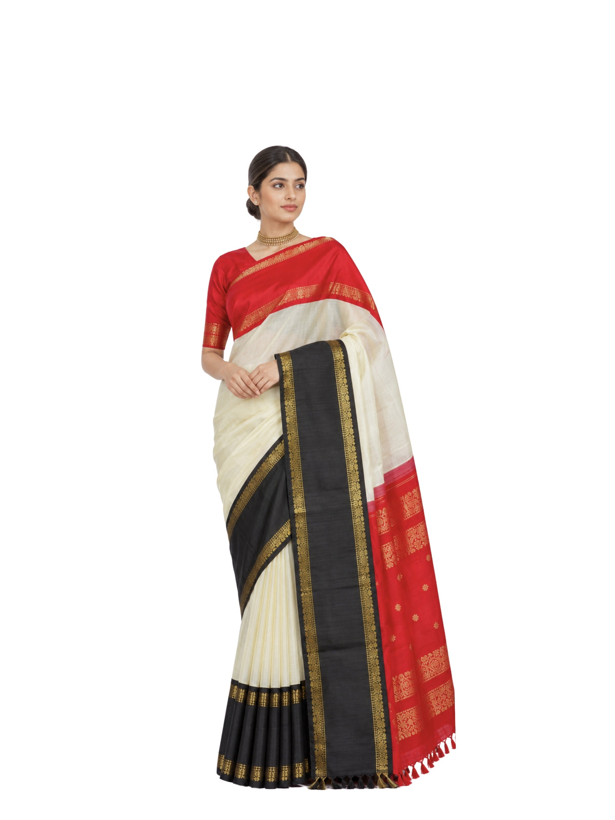Parvai Kanchipuram Korvai Silk Sari : Kalika