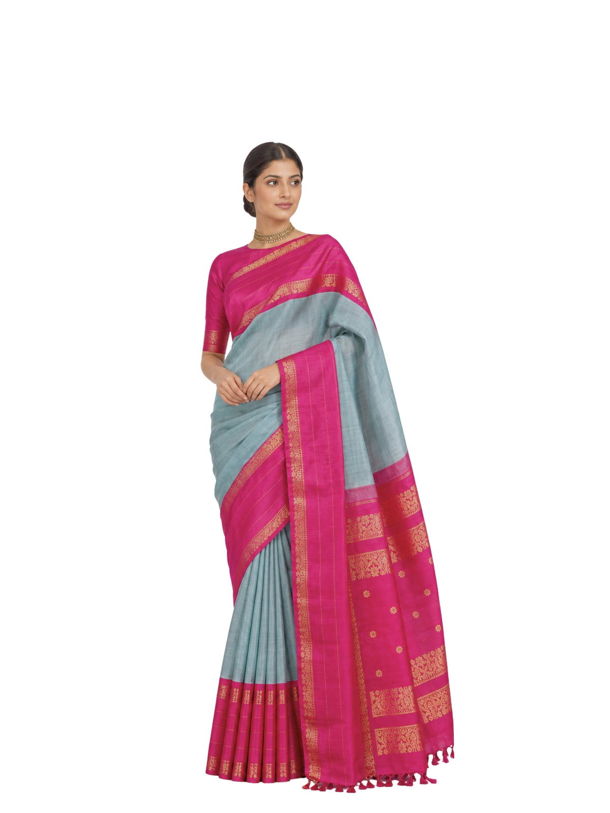 Parvai Kanchipuram Korvai Silk Sari : Kalika