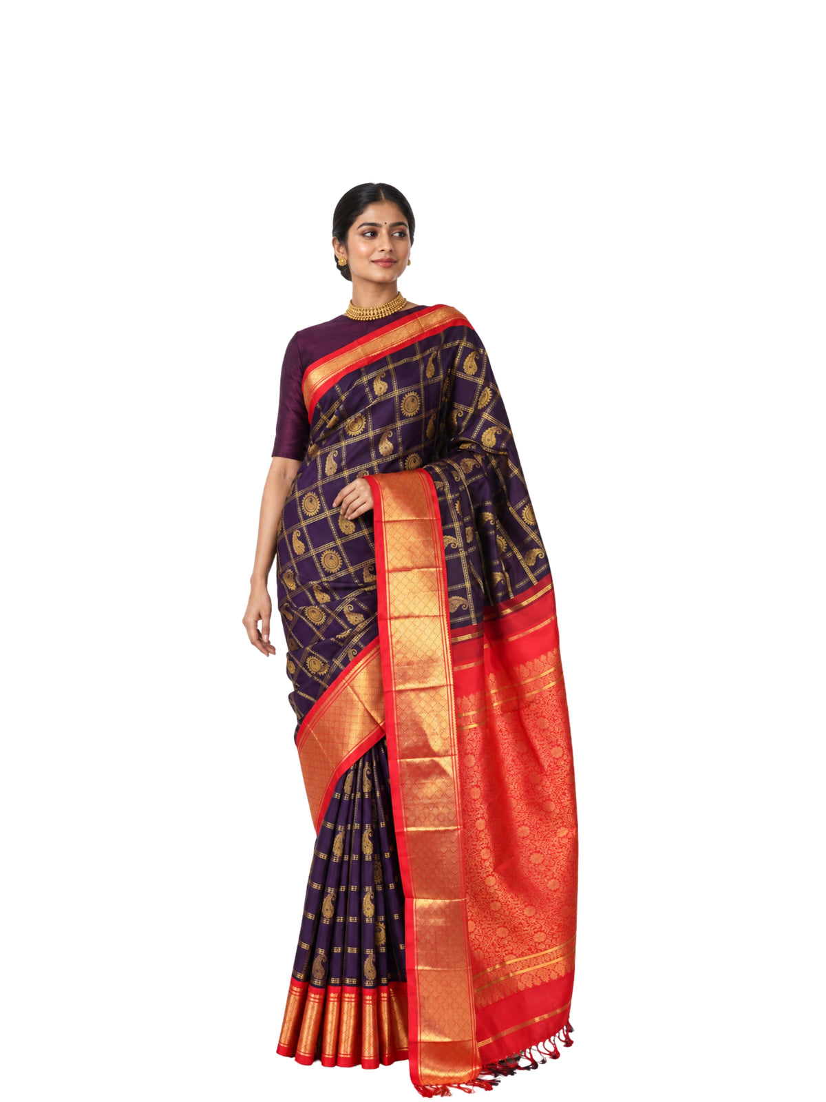 Parvai Real Zari Silk Sari