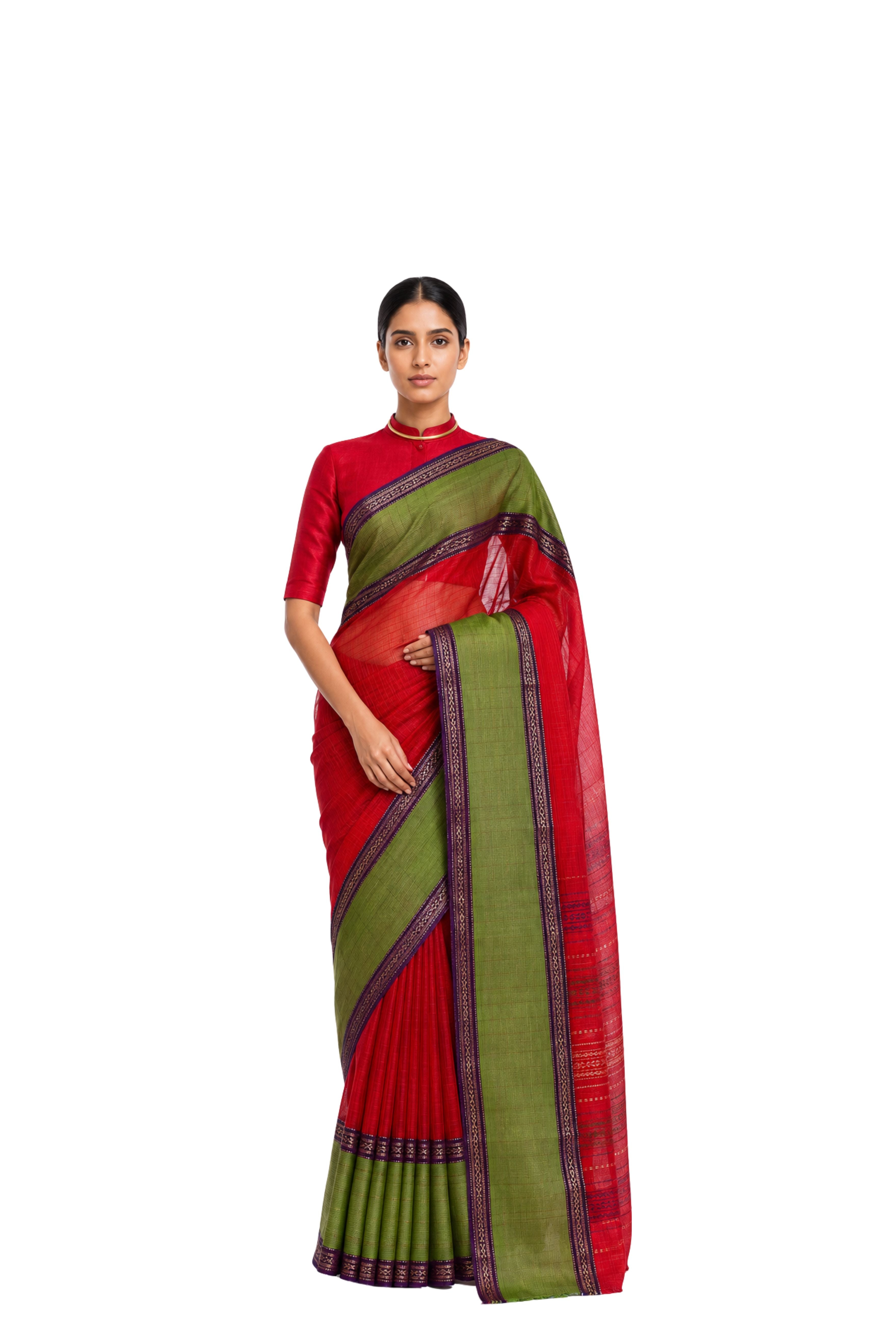 Parvai Silk Cotton Sari : Rajeshwari
