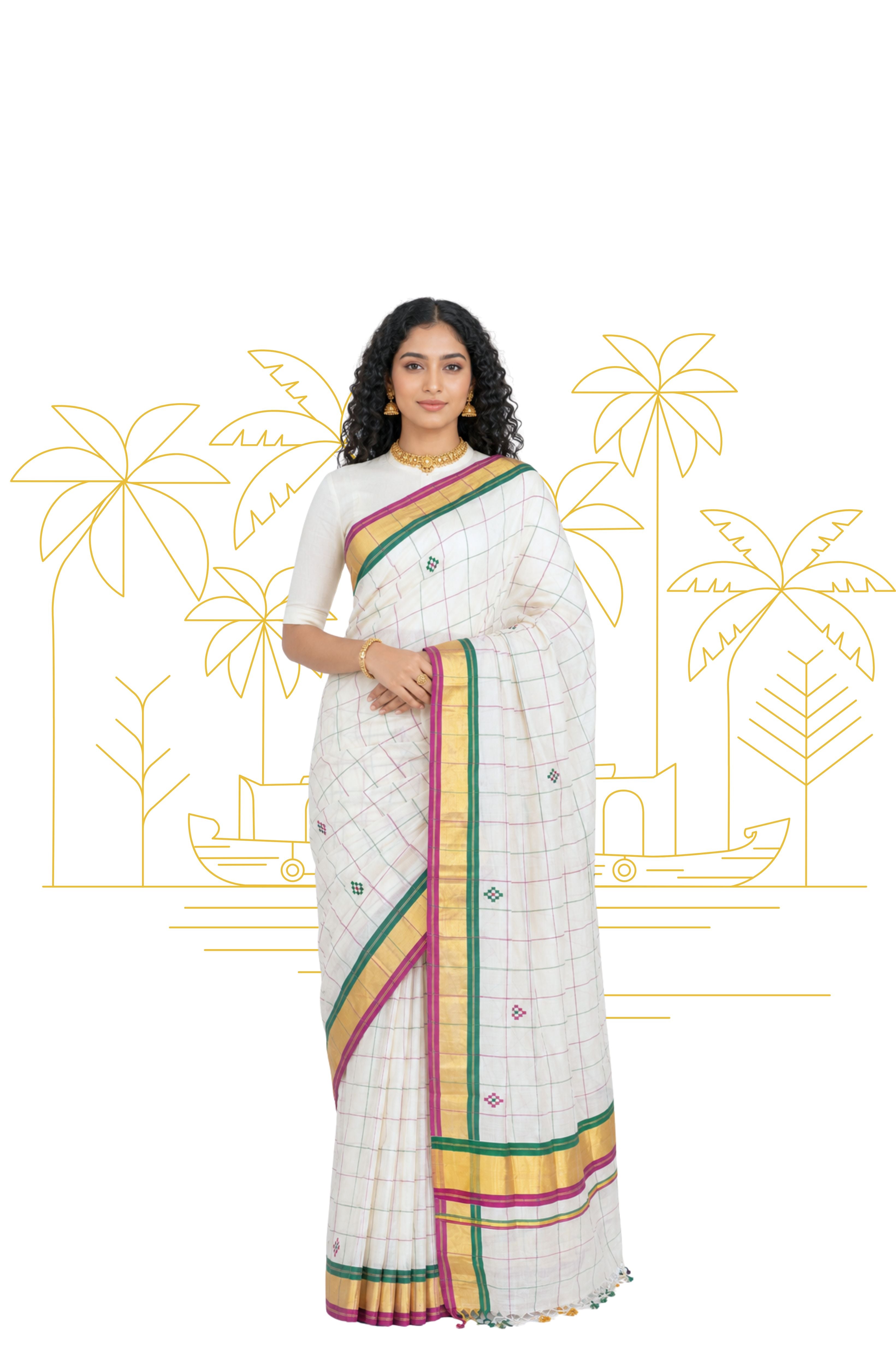 Parvai Kerala Cotton Sari : Aswathi