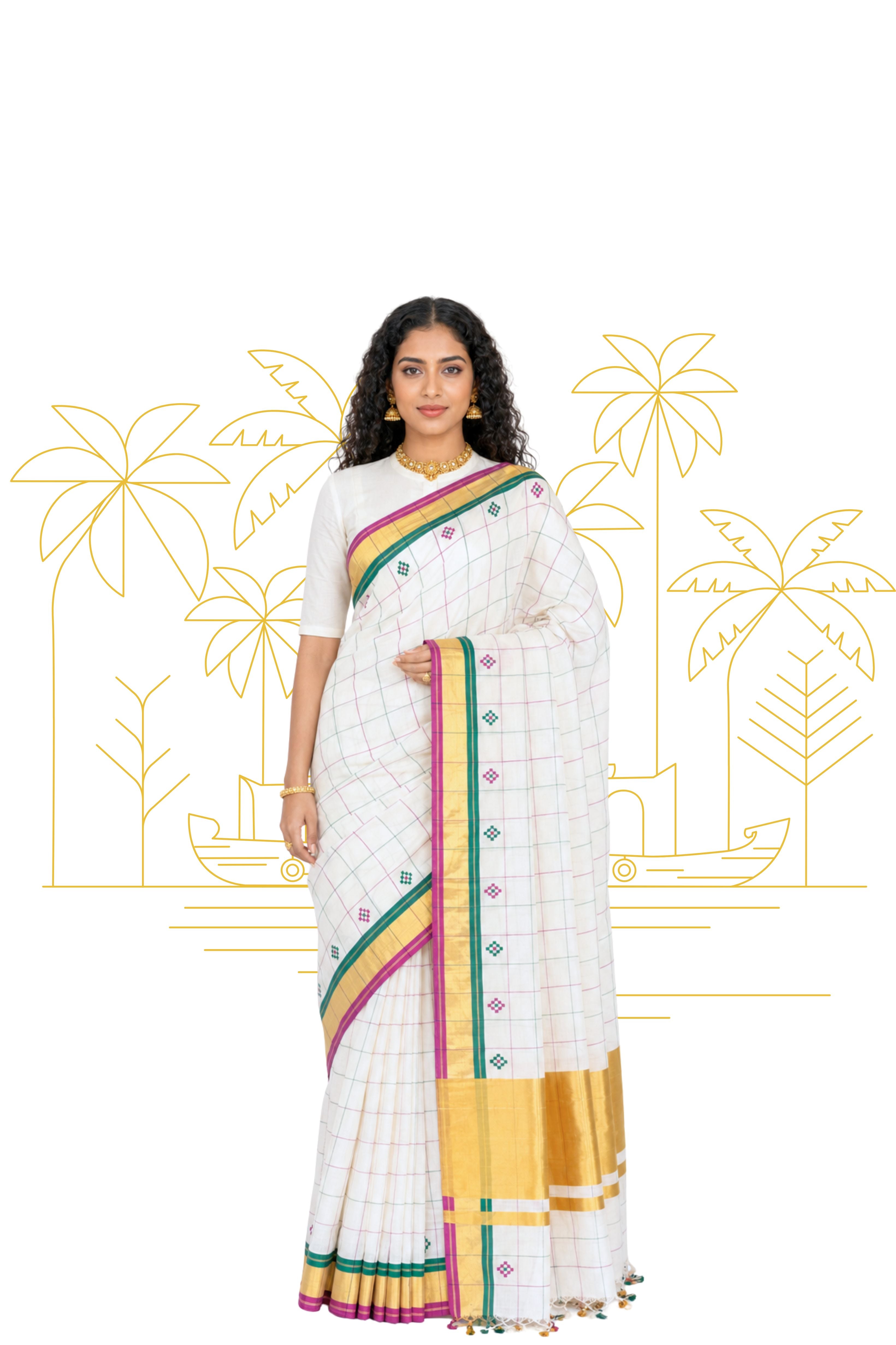 Parvai Kerala Cotton Sari : Aswathi
